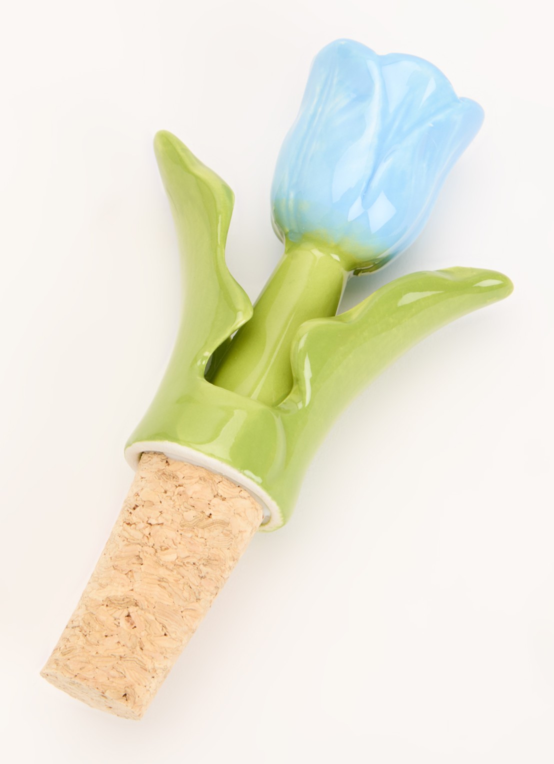 &Klevering Tulip wijnstopper - voorkant 2 lichtblauw