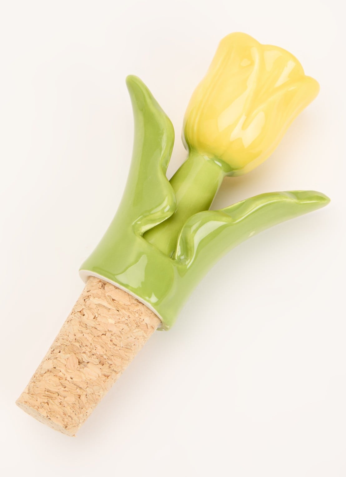 &Klevering Tulip wijnstopper - voorkant 2 geel