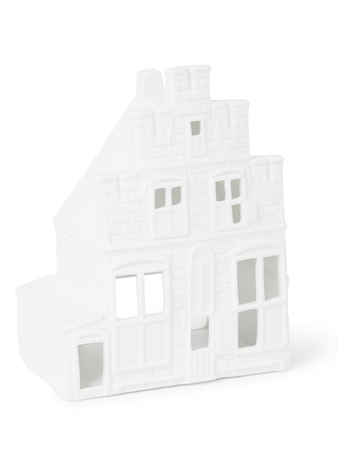 &Klevering Vermeer house waxinelichthouder 14 cm - voorkant wit