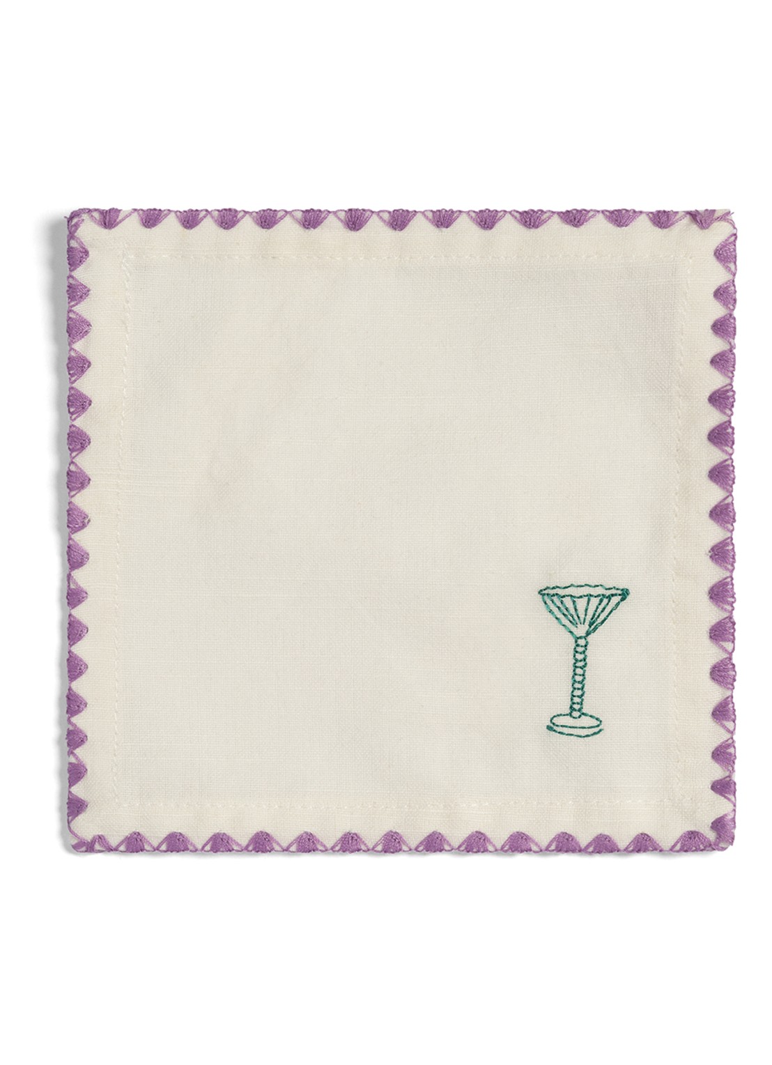 &Klevering Zigzag Cocktail servet 12 x 12 cm set van 4 - detail 5 multicolor