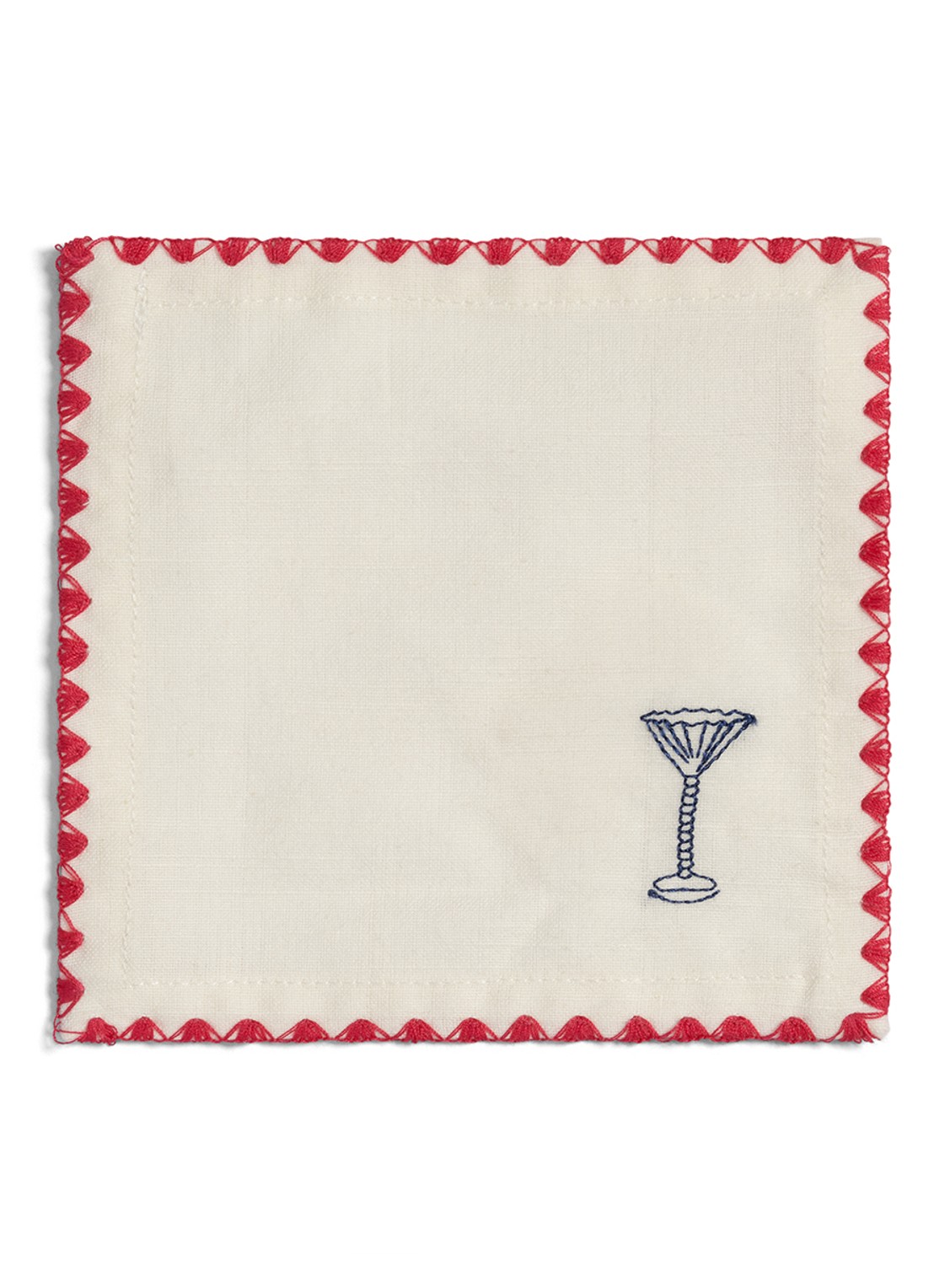 &Klevering Zigzag Cocktail servet 12 x 12 cm set van 4 - detail 6 multicolor