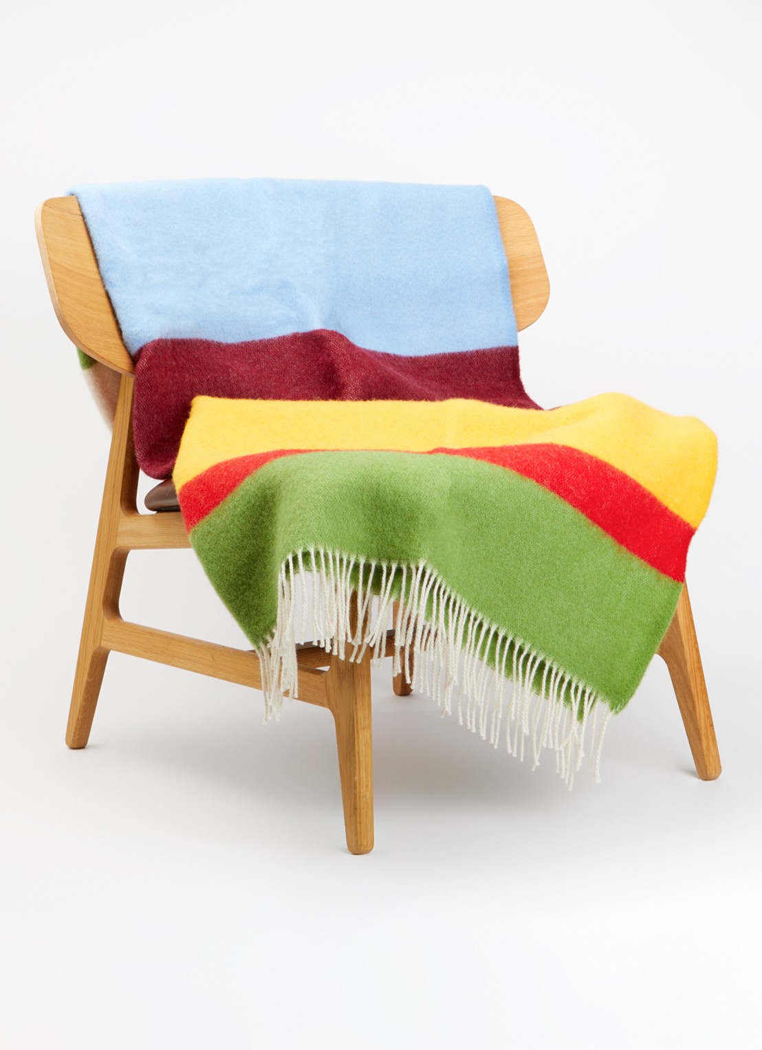 Klippan Arty plaid van wol 130 x 200 cm - voorkant 2 geel