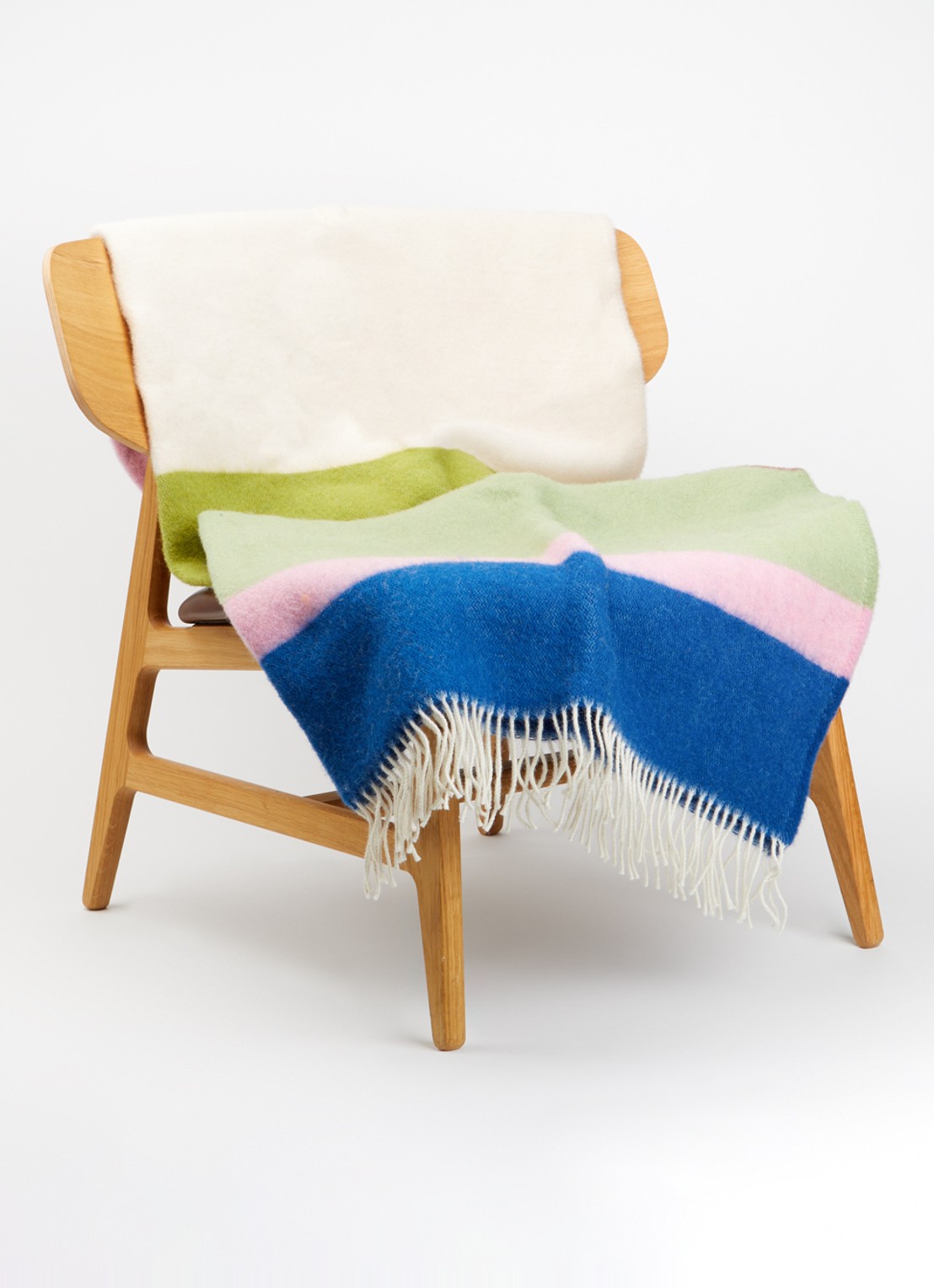 Klippan Arty plaid van wol 130 x 200 cm - voorkant 2 groen