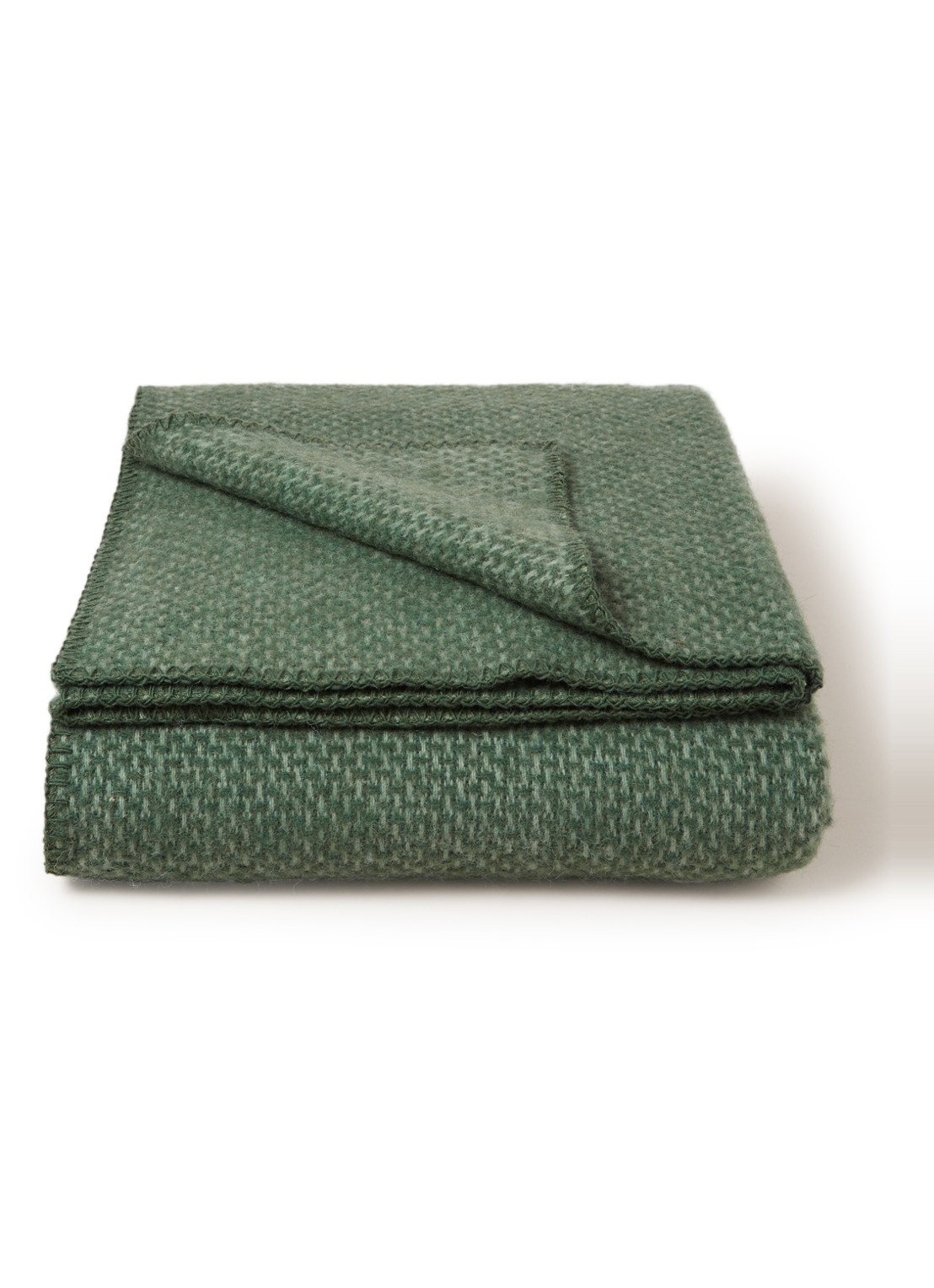 Klippan Domino plaid van lamswol 130 x 180 cm - voorkant groen