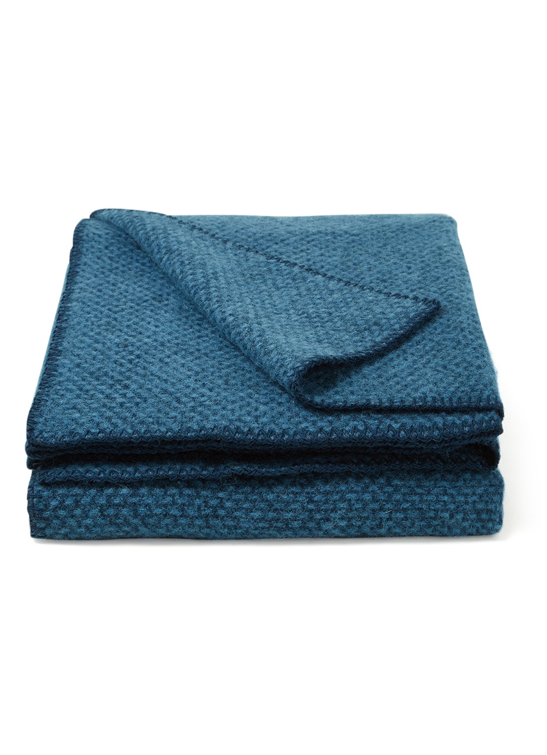 Klippan Domino plaid van lamswol 130 x 180 cm - voorkant donkerblauw