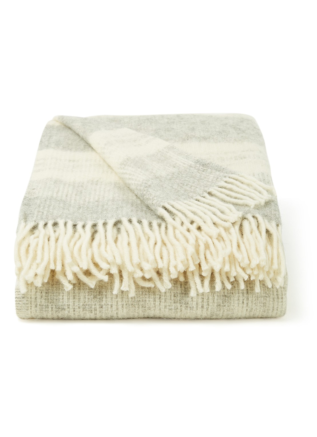 Klippan Freja plaid van wol 130 x 200 cm - voorkant grijs