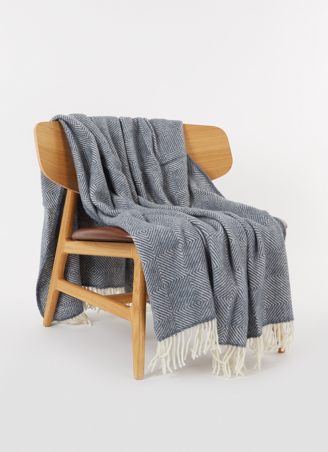 Klippan Gooseye plaid 130 x 200 cm  - voorkant 2 blauw