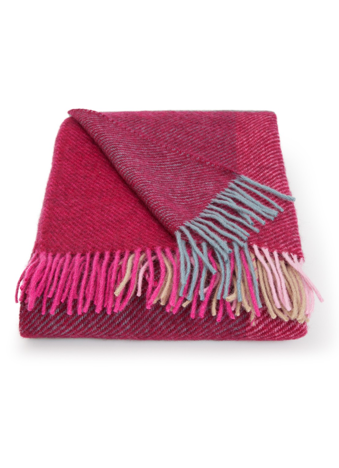 Klippan Gotland Check plaid van wol 130 x 200 cm - voorkant roze