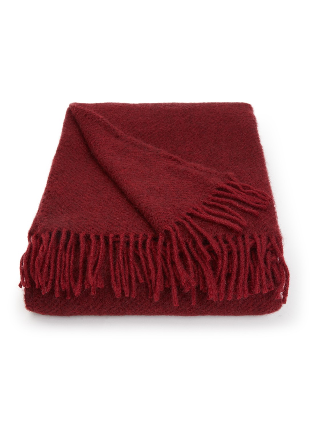 Klippan Gotland plaid van lamswol 130 x 200 cm - voorkant bordeauxrood