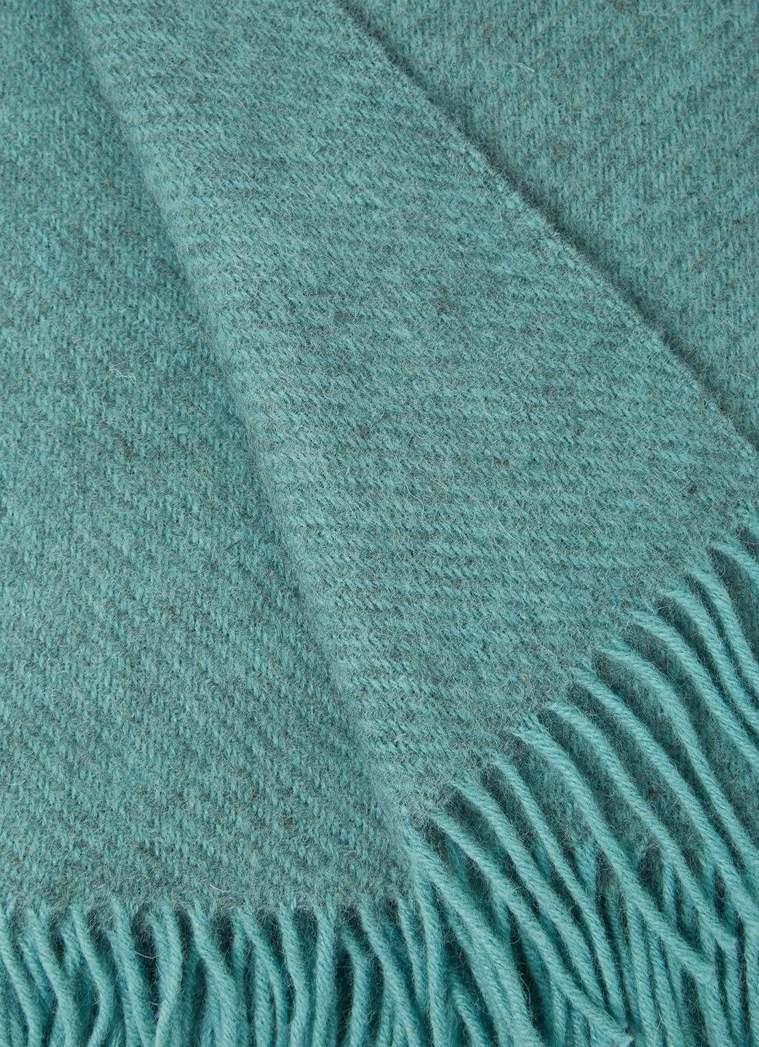 Klippan Gotland plaid van wol 130 x 200 cm - detail 3 turquoise