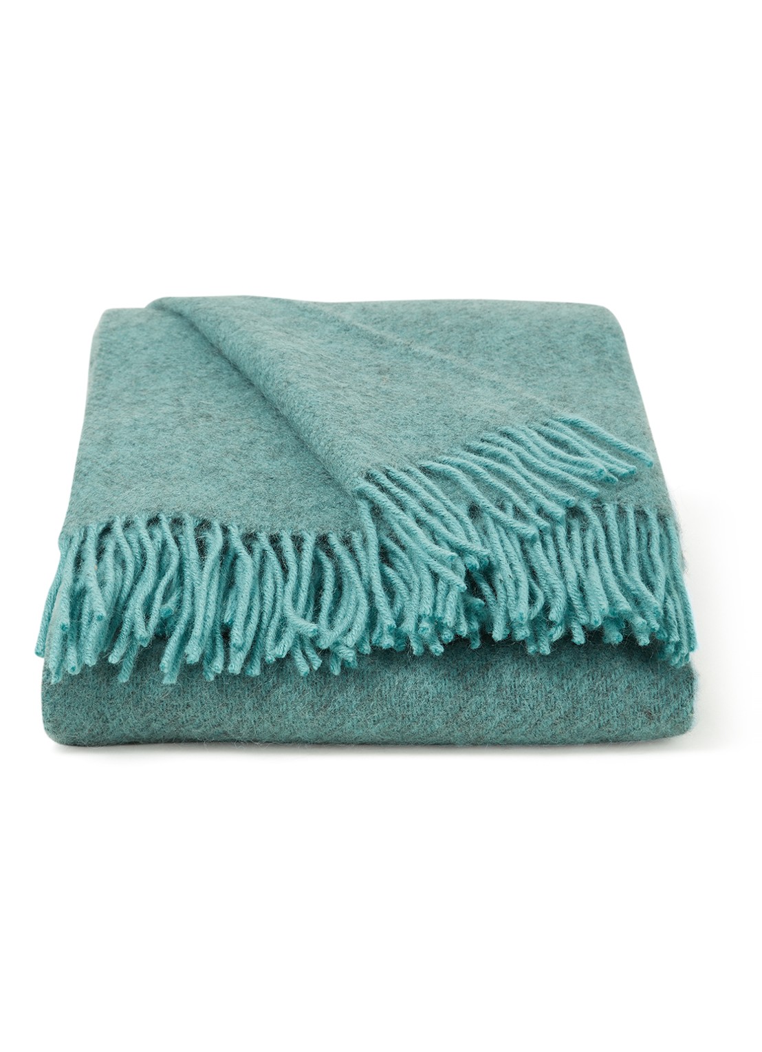 Klippan Gotland plaid van wol 130 x 200 cm - voorkant turquoise