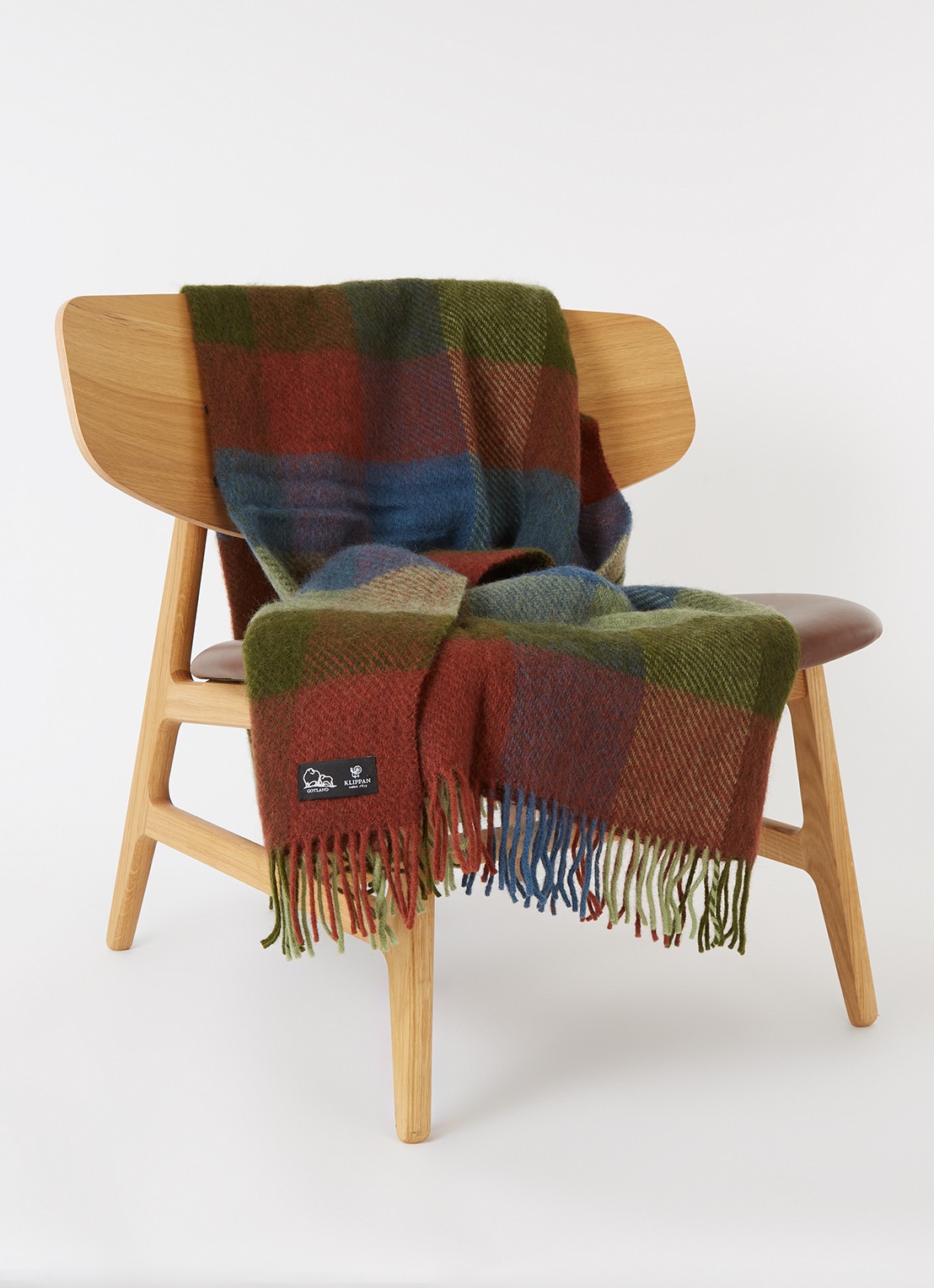 Klippan Gotland plaid van wol 130 x 200 cm - voorkant 2 multicolor