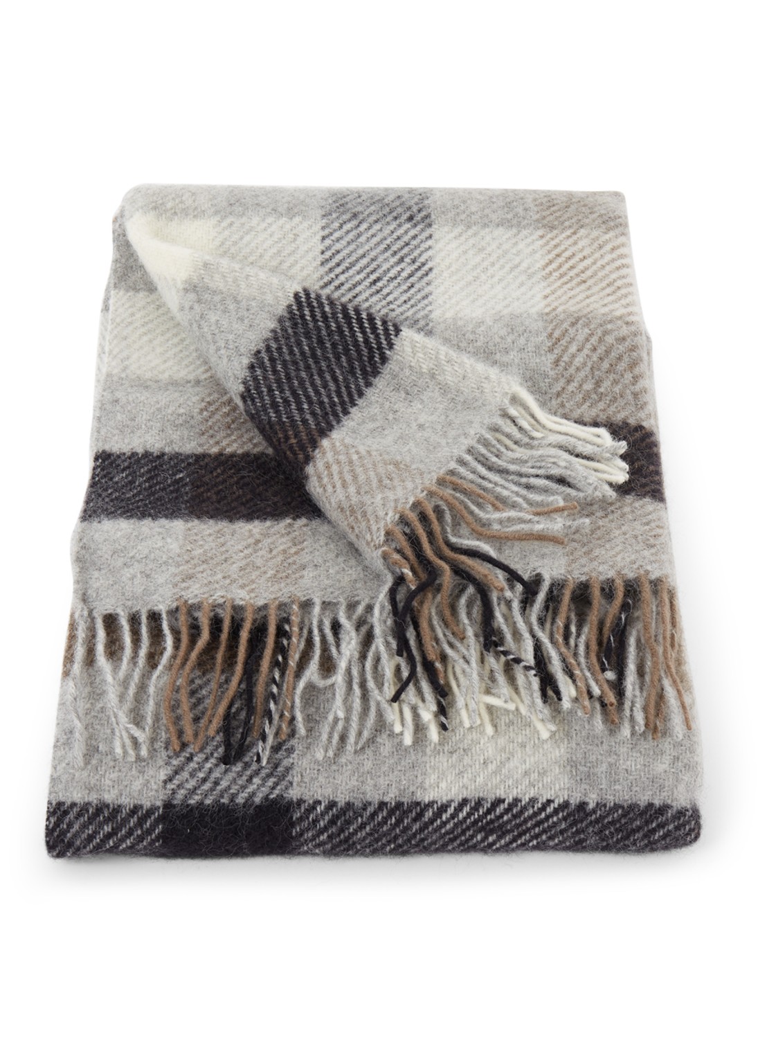 Klippan Gotland plaid van wol 130 x 200 cm - voorkant grijs
