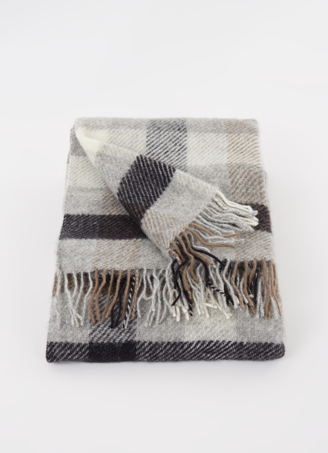 Klippan Gotland plaid van wol 130 x 200 cm - voorkant 2 grijs
