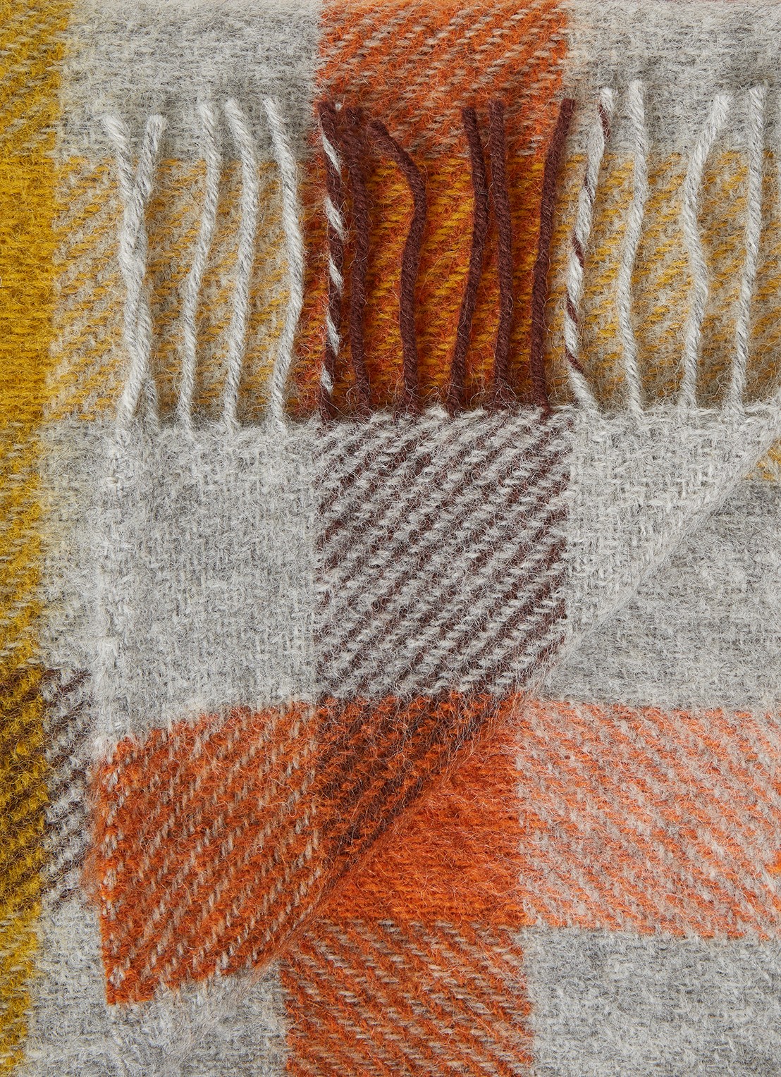 Klippan Gotland plaid van wol 130 x 200 cm - detail grijs