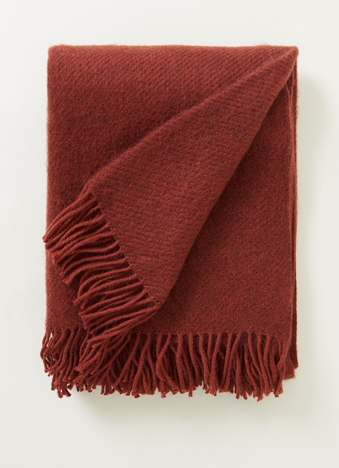 Klippan Gotland Rust plaid 130 x 200 cm - voorkant roodbruin