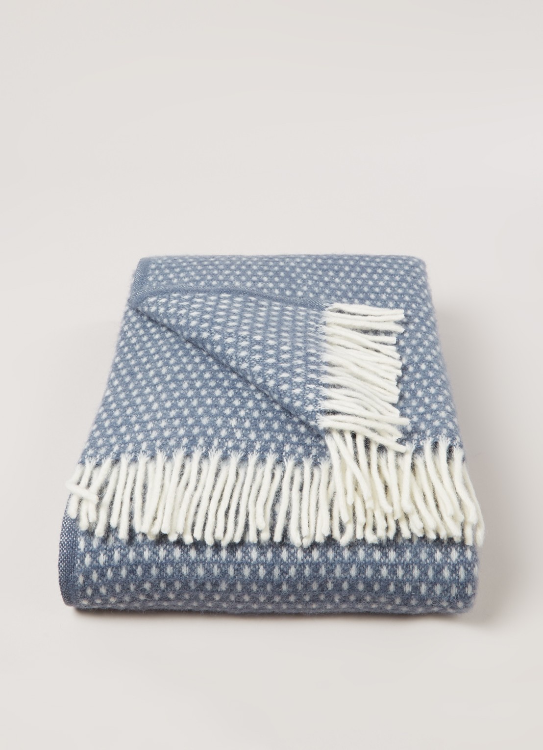 Klippan Knut plaid van lamswol 130 x 200 cm - voorkant 3 blauw