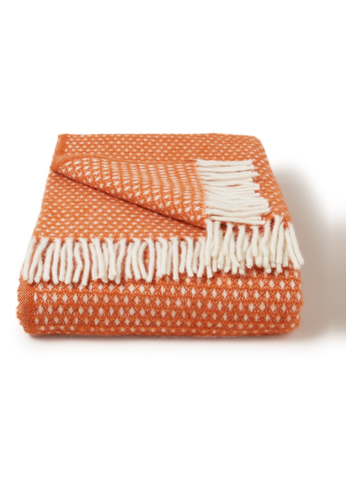 Klippan Knut plaid van lamswol 130 x 200 cm - voorkant oranje