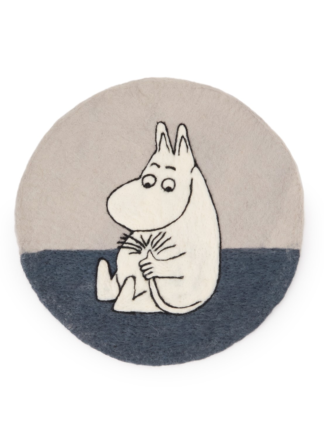 Klippan Moomin zitkussen Ø34 cm - voorkant grijs