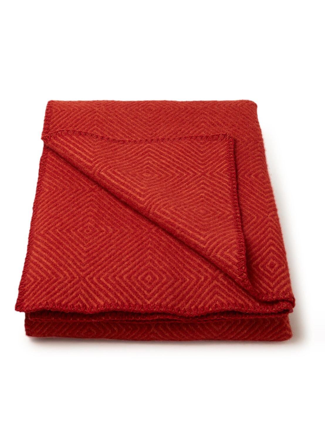 Klippan Nova plaid van lamswol 130 x 180 cm - voorkant 2 steenrood