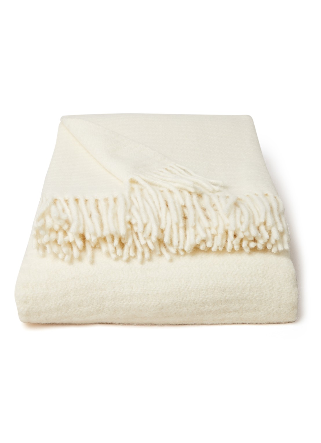 Klippan Ralph plaid van lamswol 130 x 200 cm - voorkant 2 beige