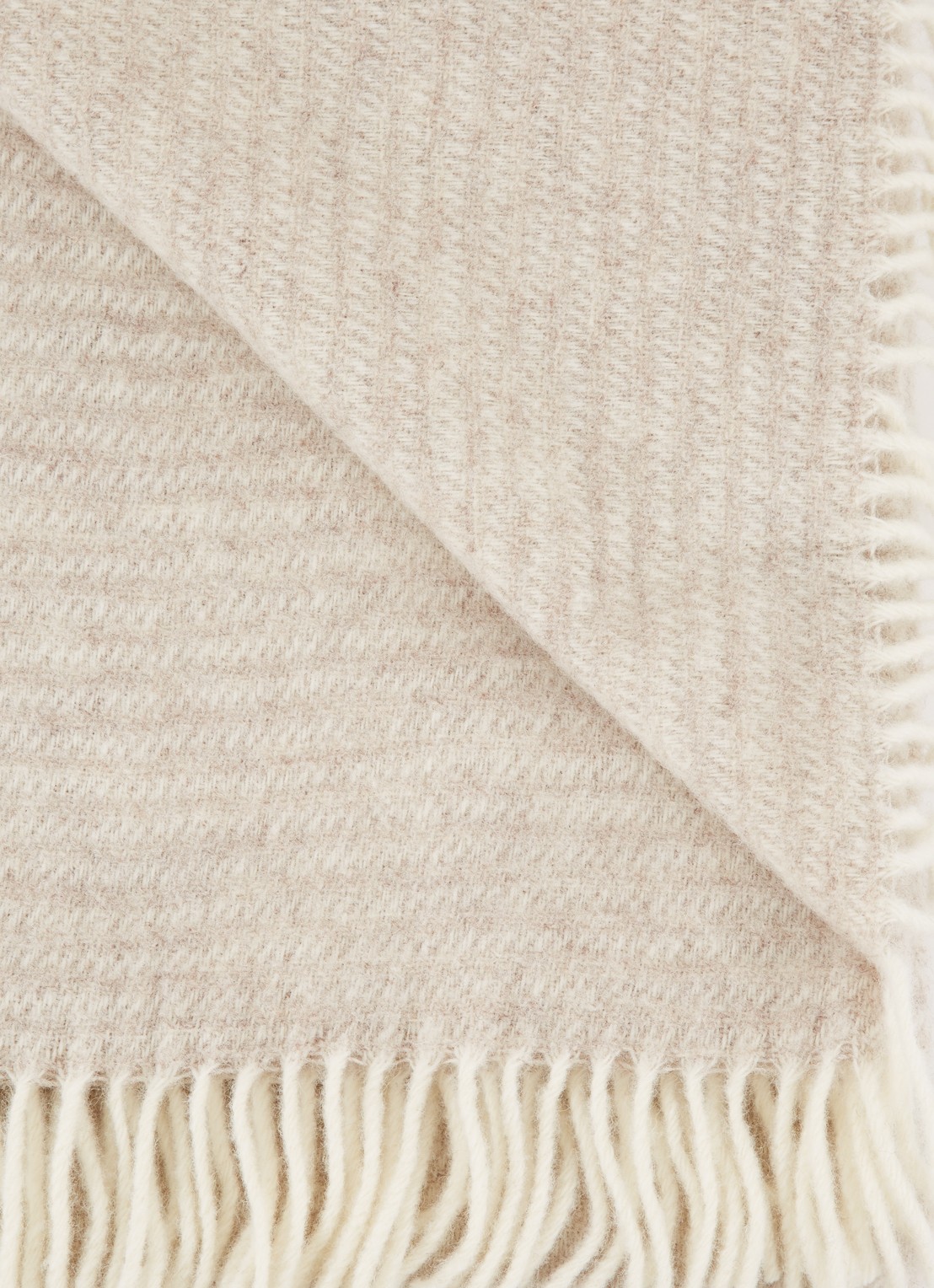 Klippan Ralph plaid van wol 130 x 200 cm - detail beige
