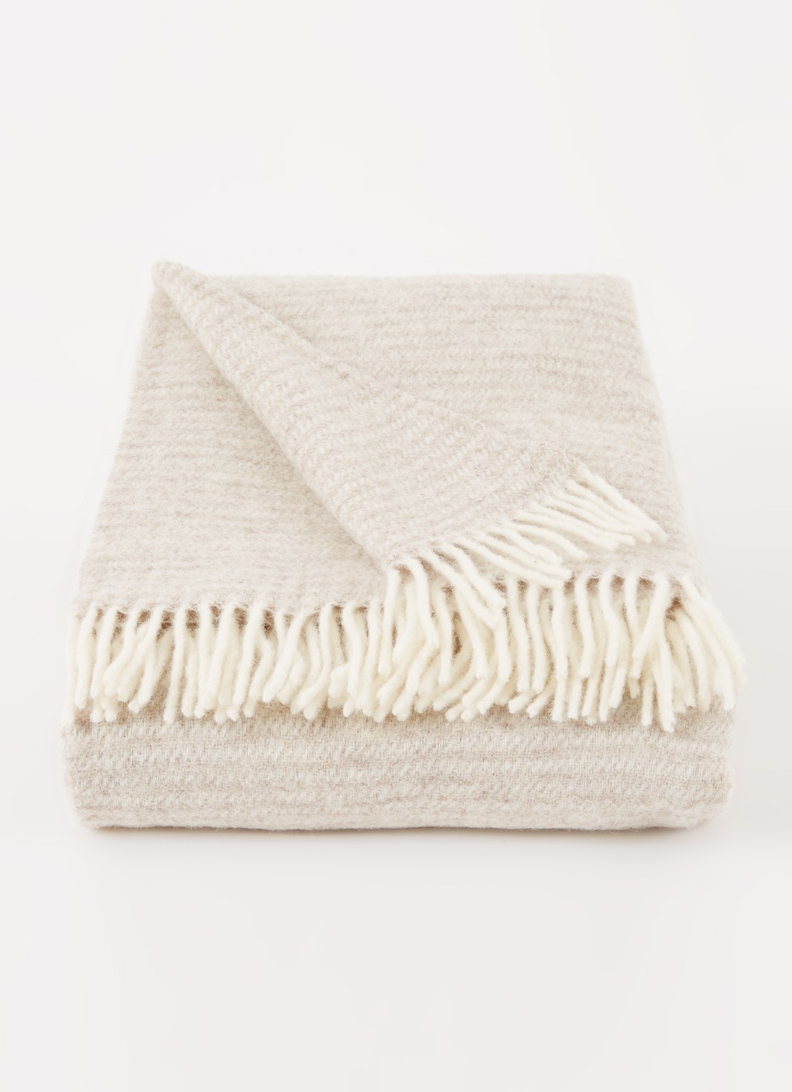 Klippan Ralph plaid van wol 130 x 200 cm - voorkant 3 beige