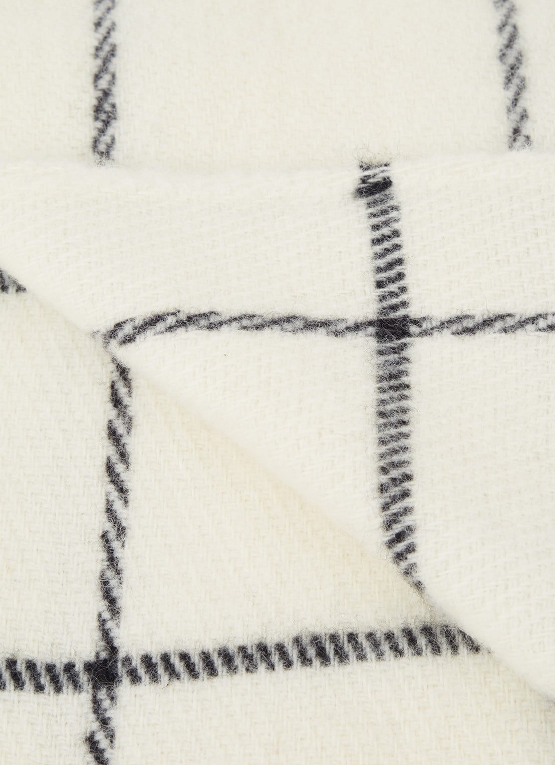 Klippan Vinga Island plaid van lamswol 130 x 200 cm - detail 3 gebroken wit