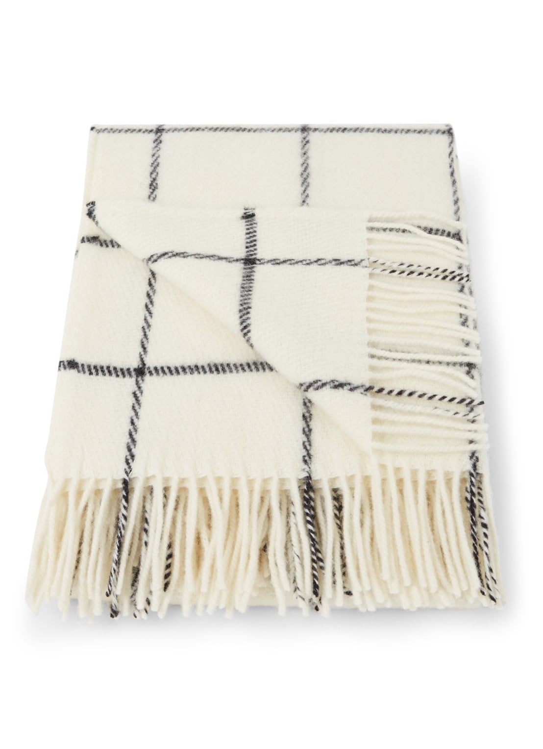 Klippan Vinga Island plaid van lamswol 130 x 200 cm - voorkant gebroken wit
