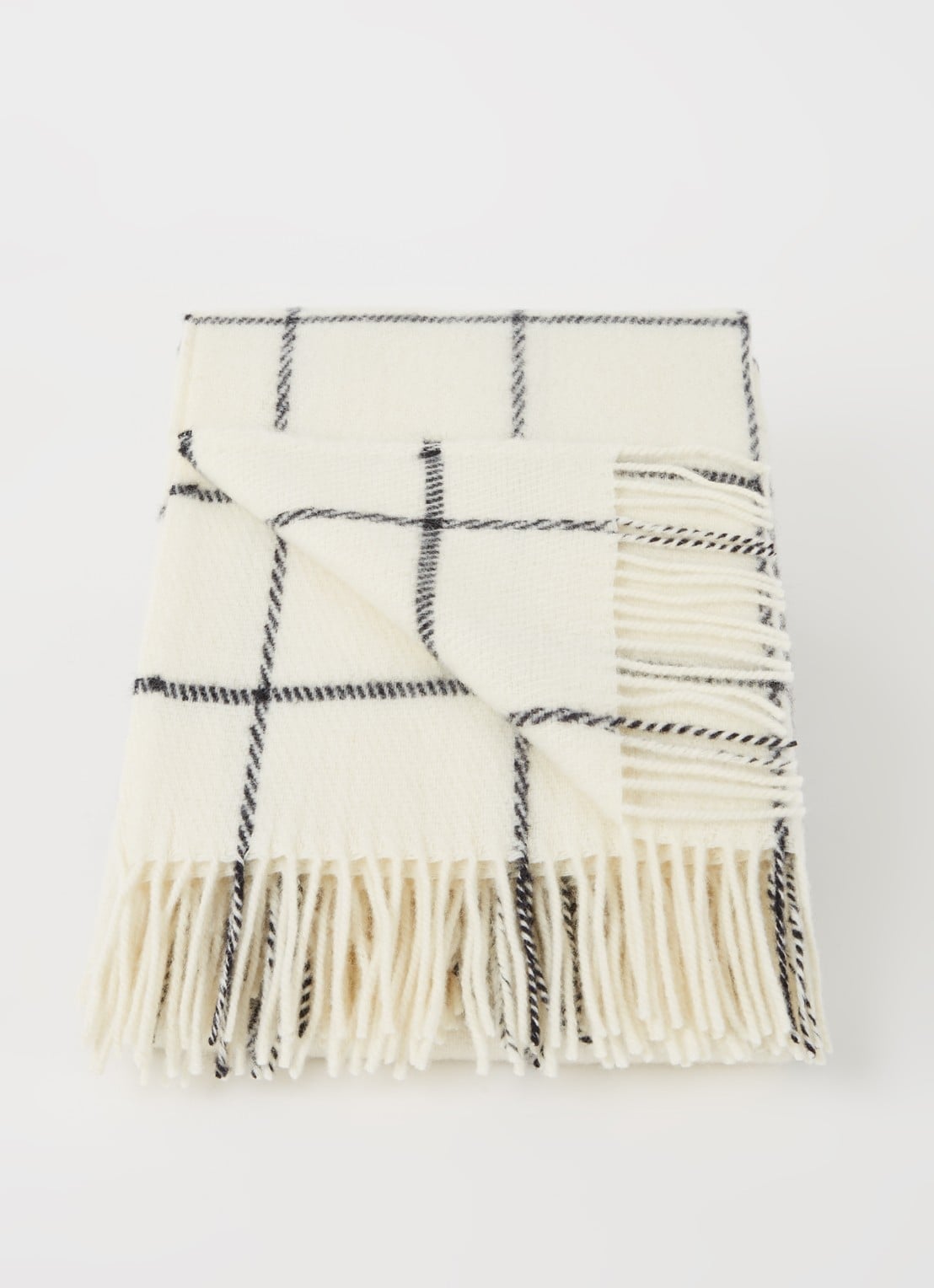 Klippan Vinga Island plaid van lamswol 130 x 200 cm - voorkant 2 gebroken wit