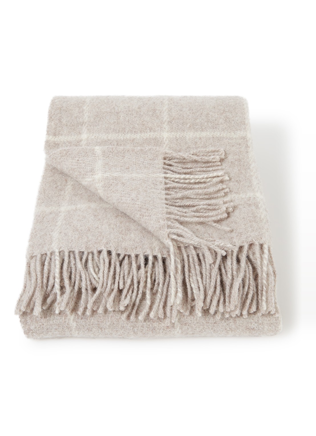 Klippan Vinga plaid van lamswol 130 x 200 cm - voorkant beige