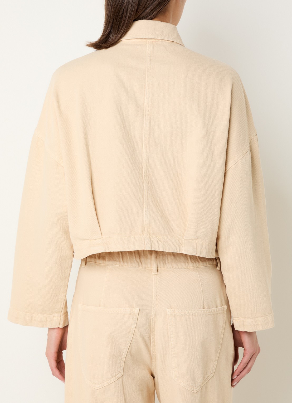 Knit-ted Diasy jack met opgestikte zakken - achterkant 4 beige