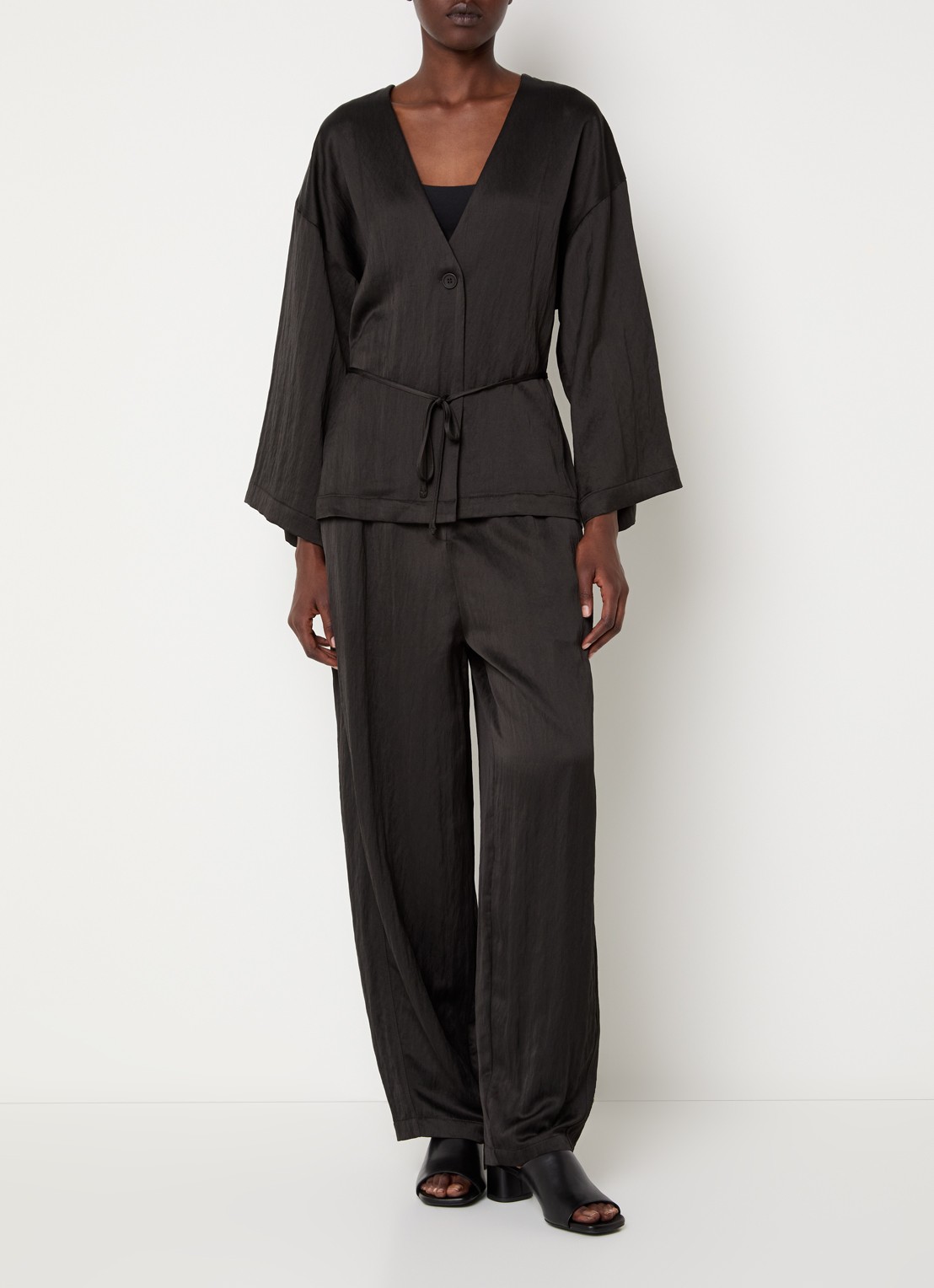 Knit-ted Jeremy tuniek met ceintuur - voorkant 4 zwart