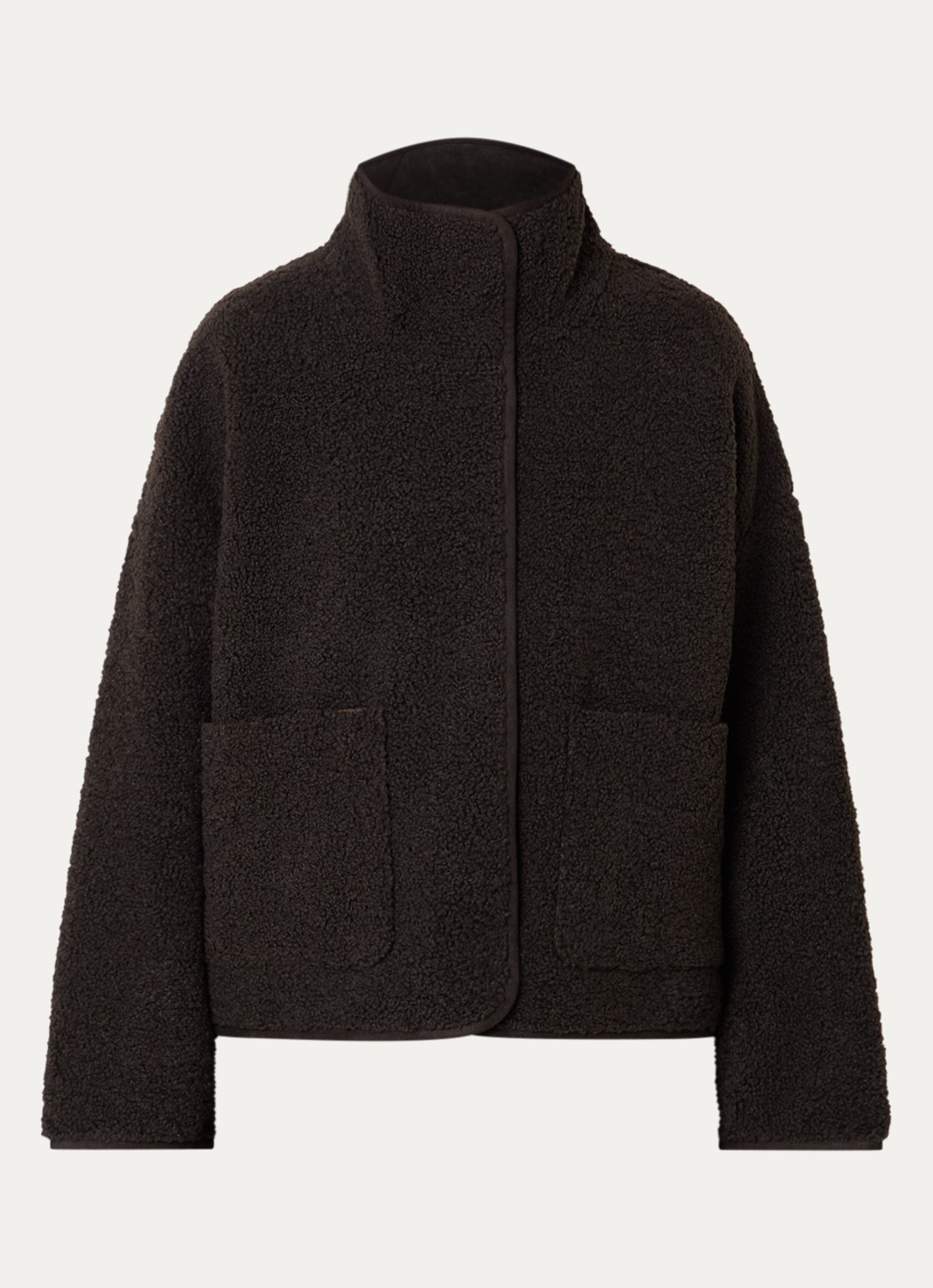 Knit-ted Jill jack van teddy met steekzakken - voorkant 3 roodbruin