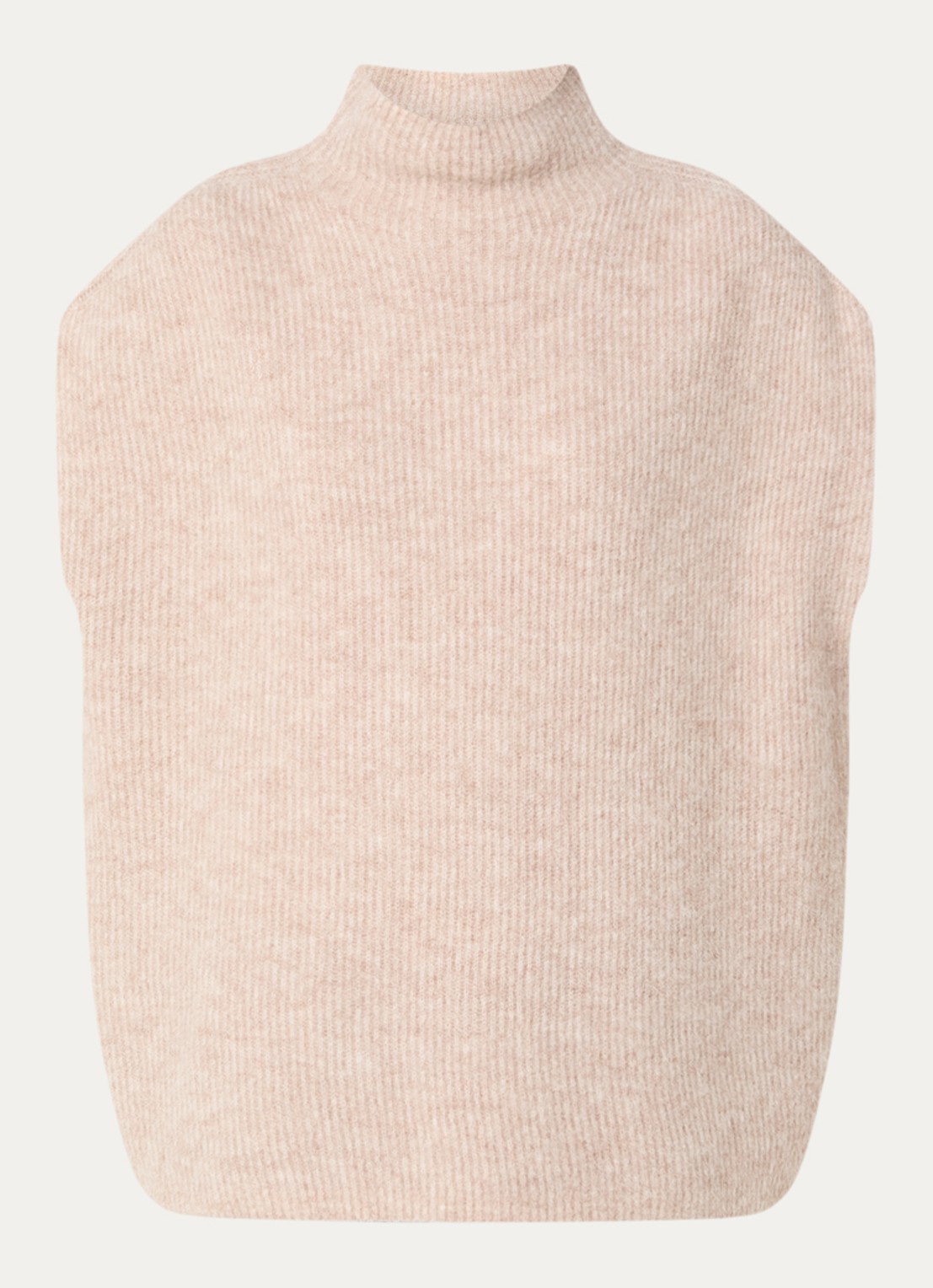 Knit-ted Rave spencer met opstaande kraag - voorkant 2 creme