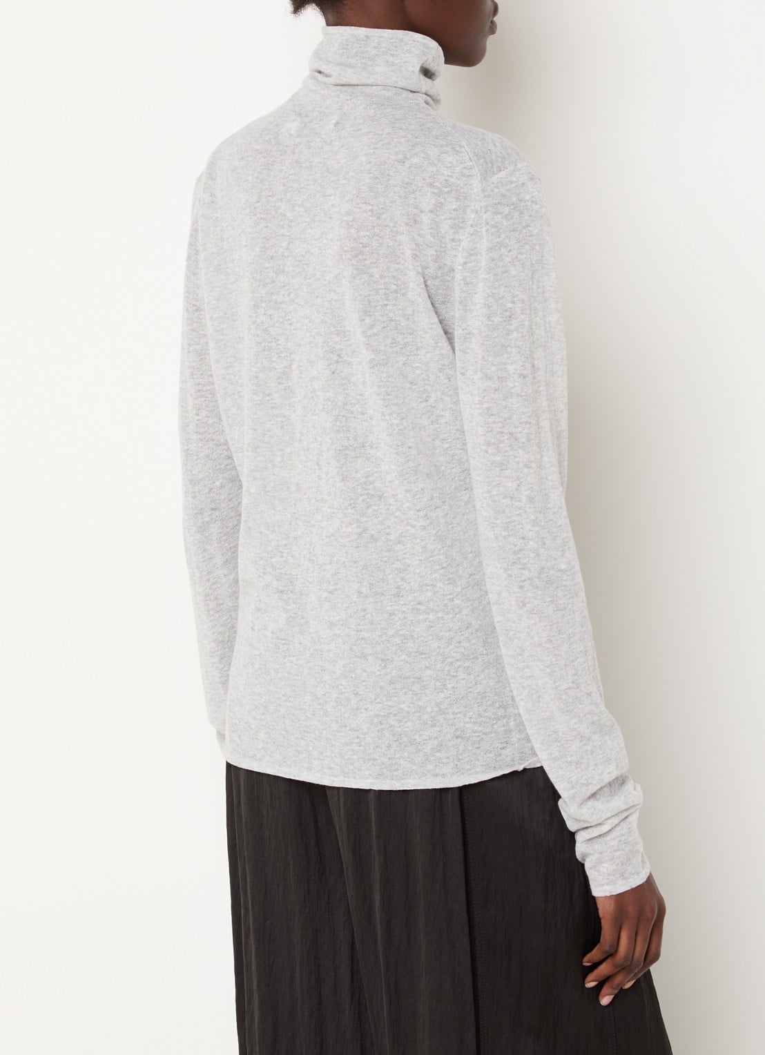 Knit-ted Roline trui met col en stretch - achterkant 4 lichtgrijs