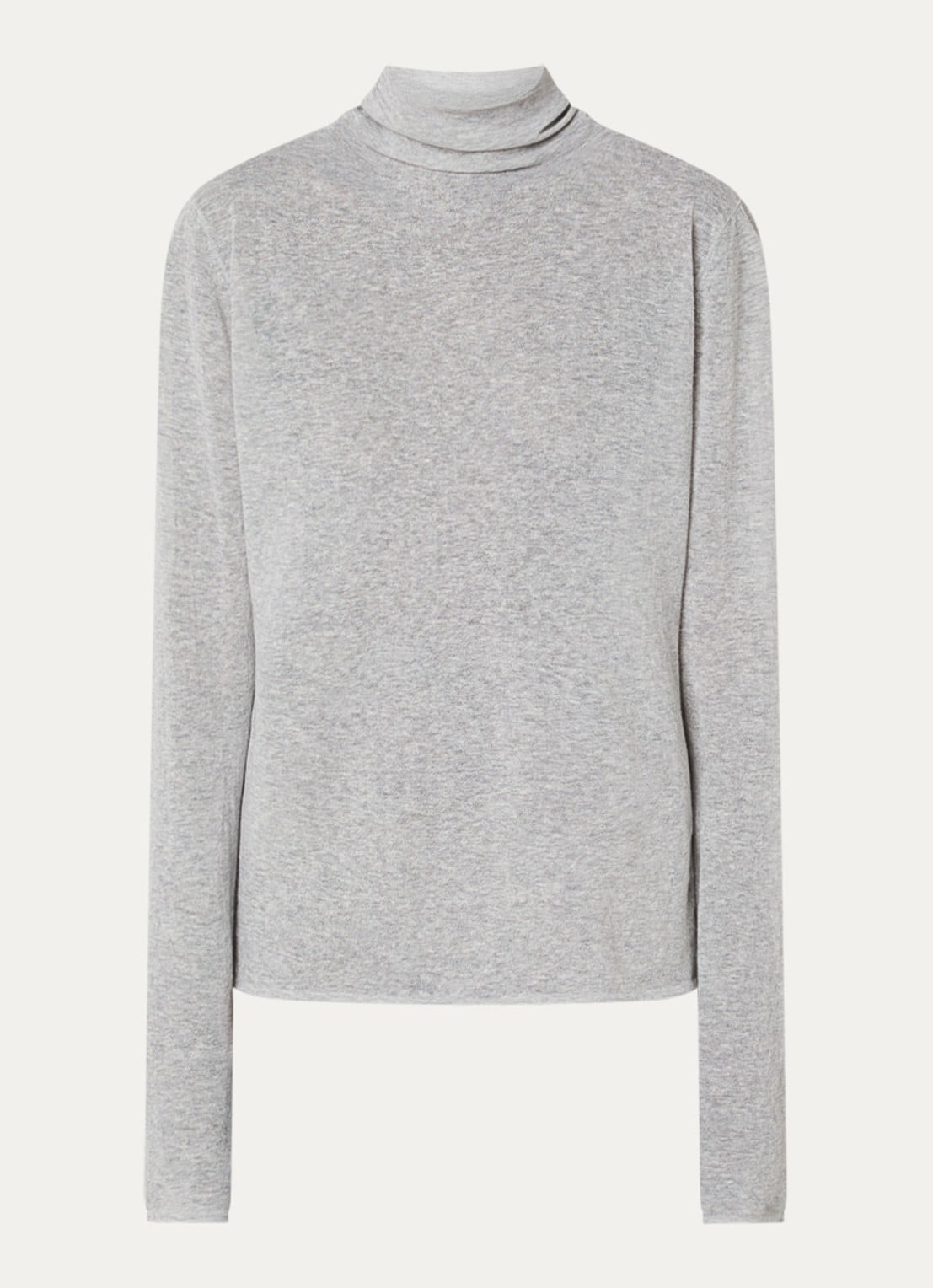 Knit-ted Roline trui met col en stretch - voorkant lichtgrijs