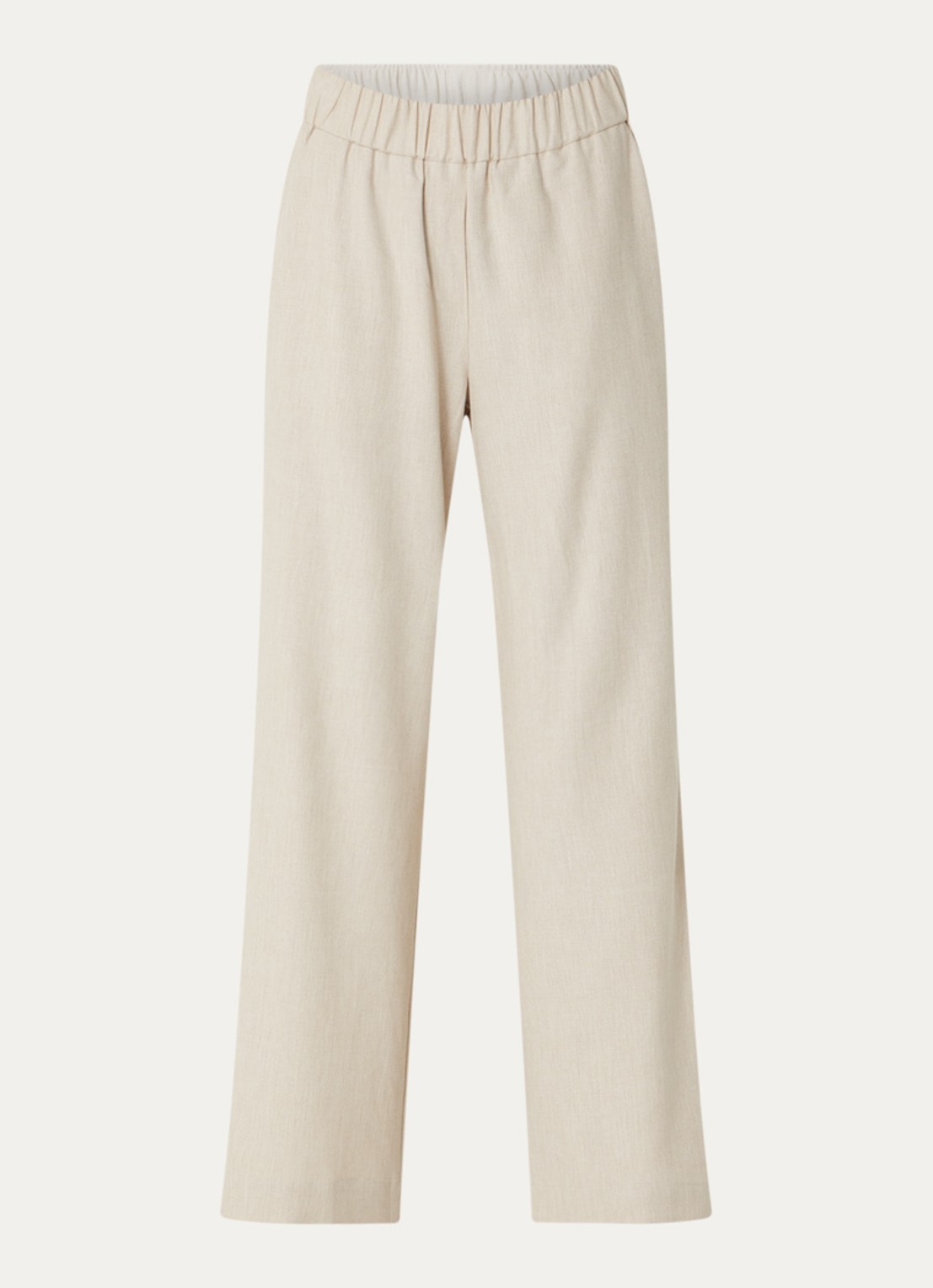 Knit-ted Willow high waist wide fit pantalon met steekzakken - voorkant 2 beige