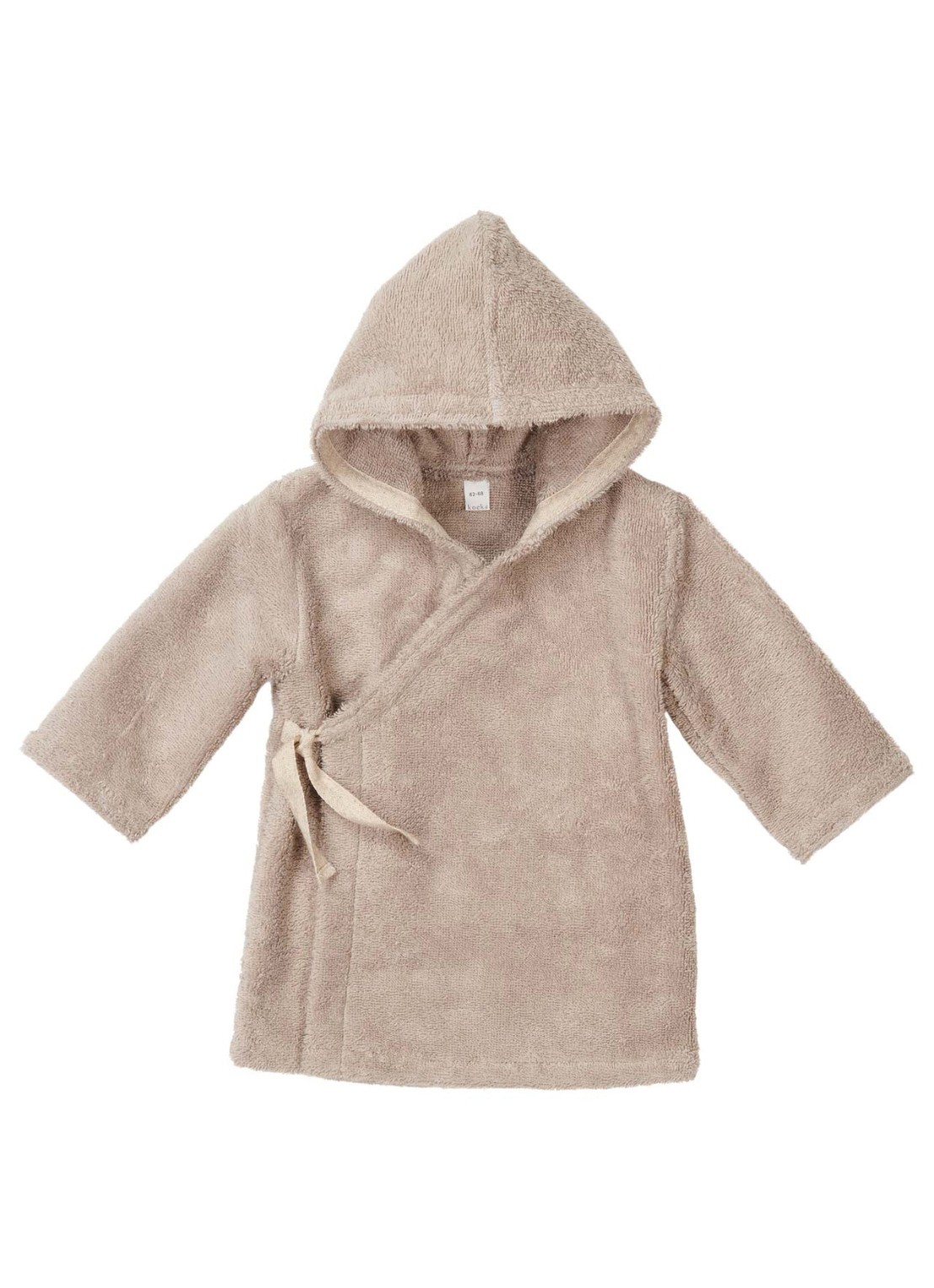 Koeka Dijon Daily badjas met capuchon - voorkant 2 beige