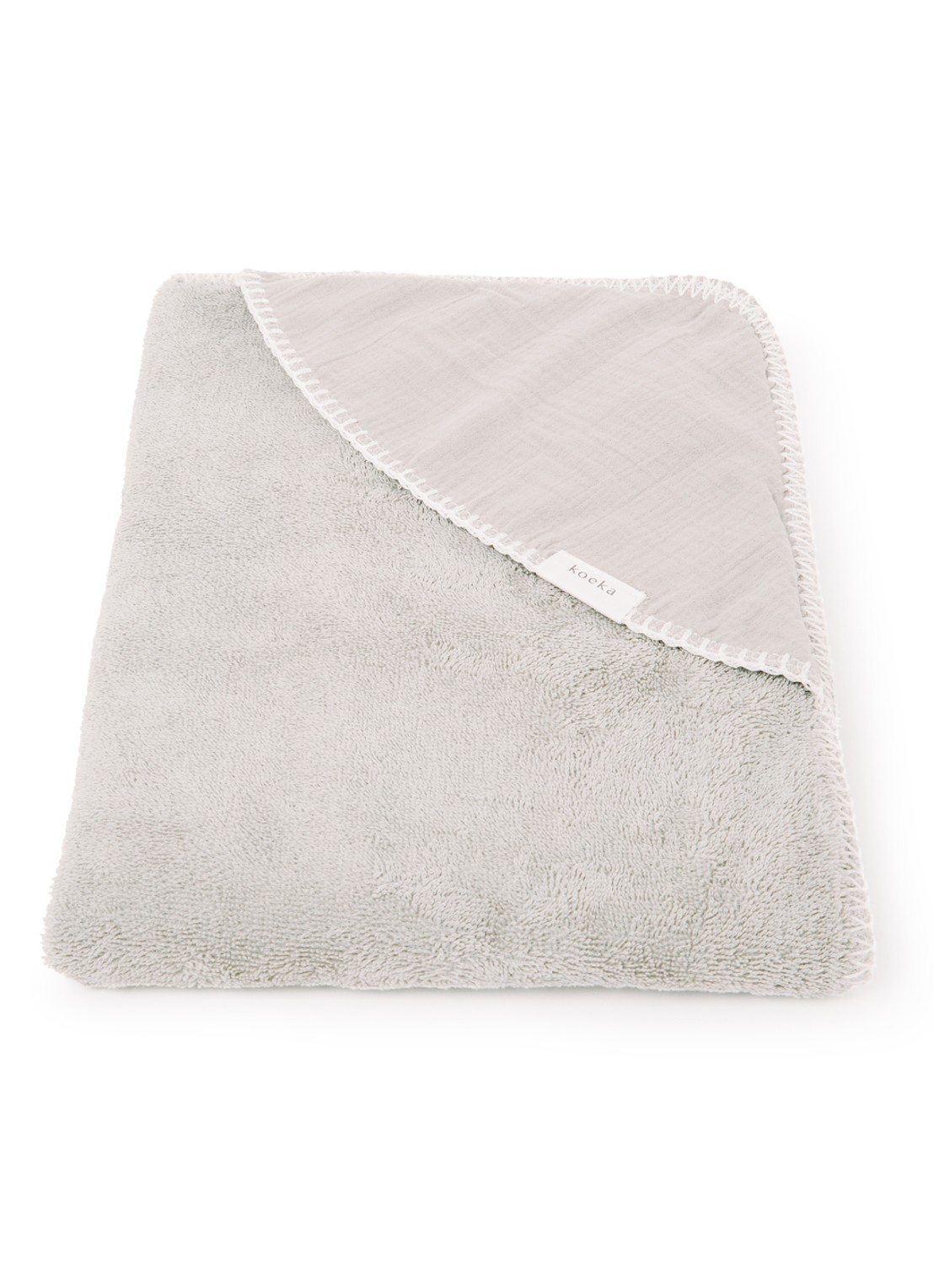 Koeka Faro omslagdoek 100 x 100 cm - voorkant lindegroen