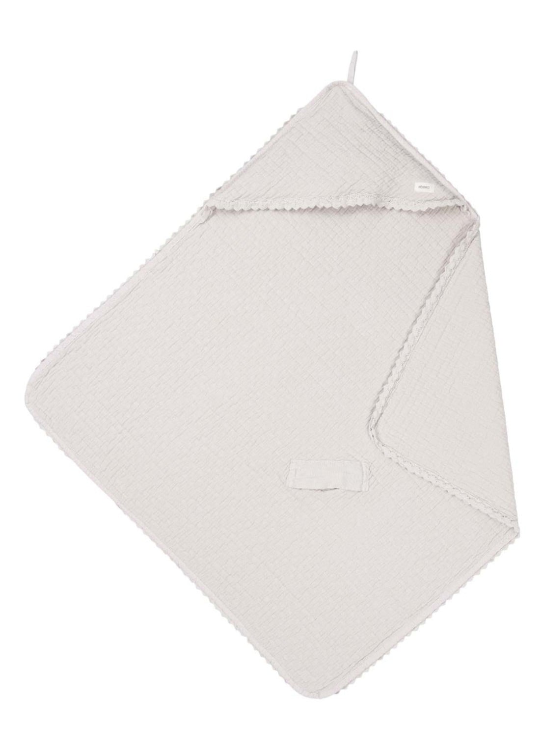 Koeka Lace Elba omslagdoek van katoen 100 x 100 cm  - voorkant grijs