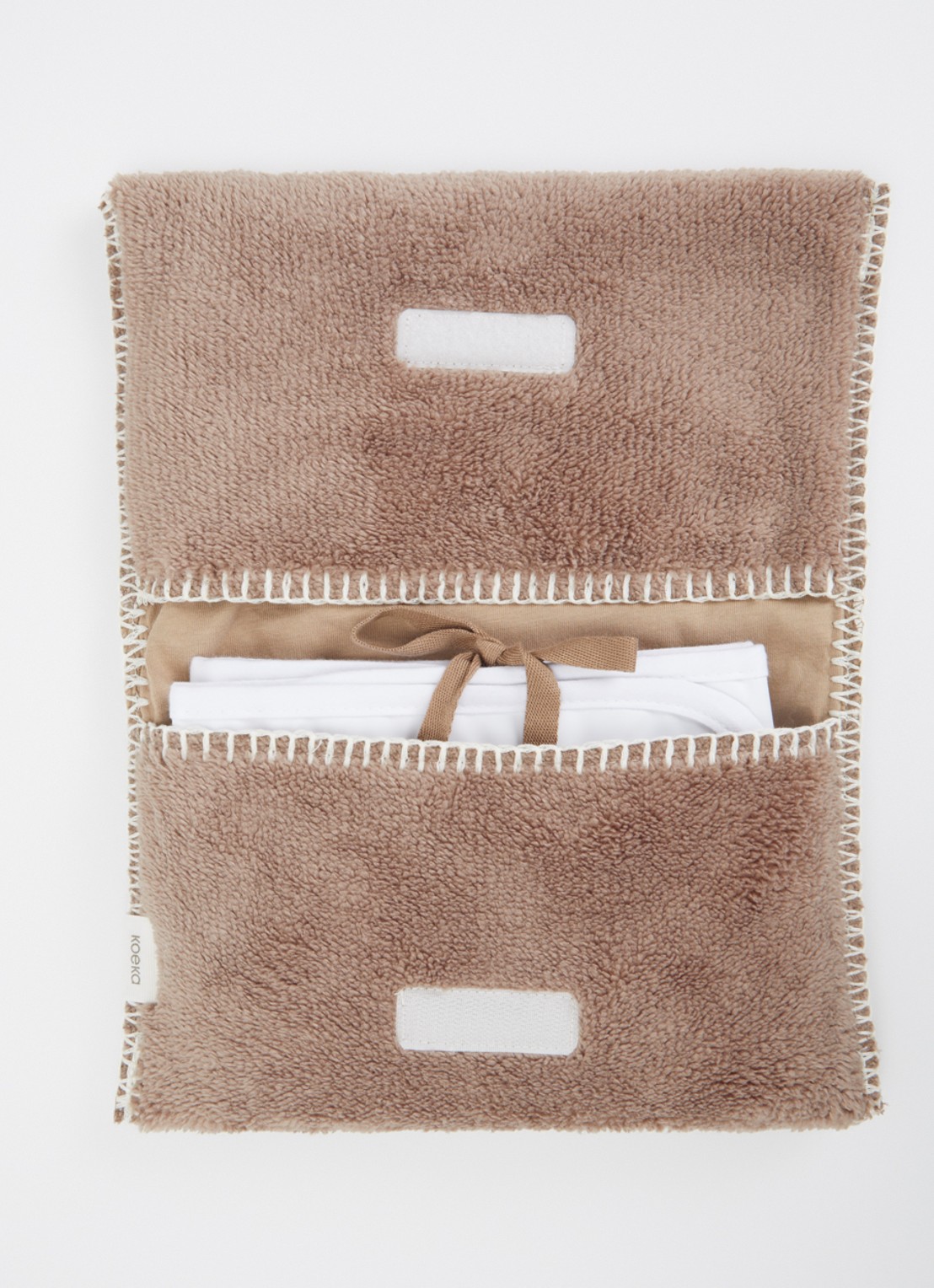 Koeka Nappy clutch met verschoningsmat - voorkant 2 lichtbruin