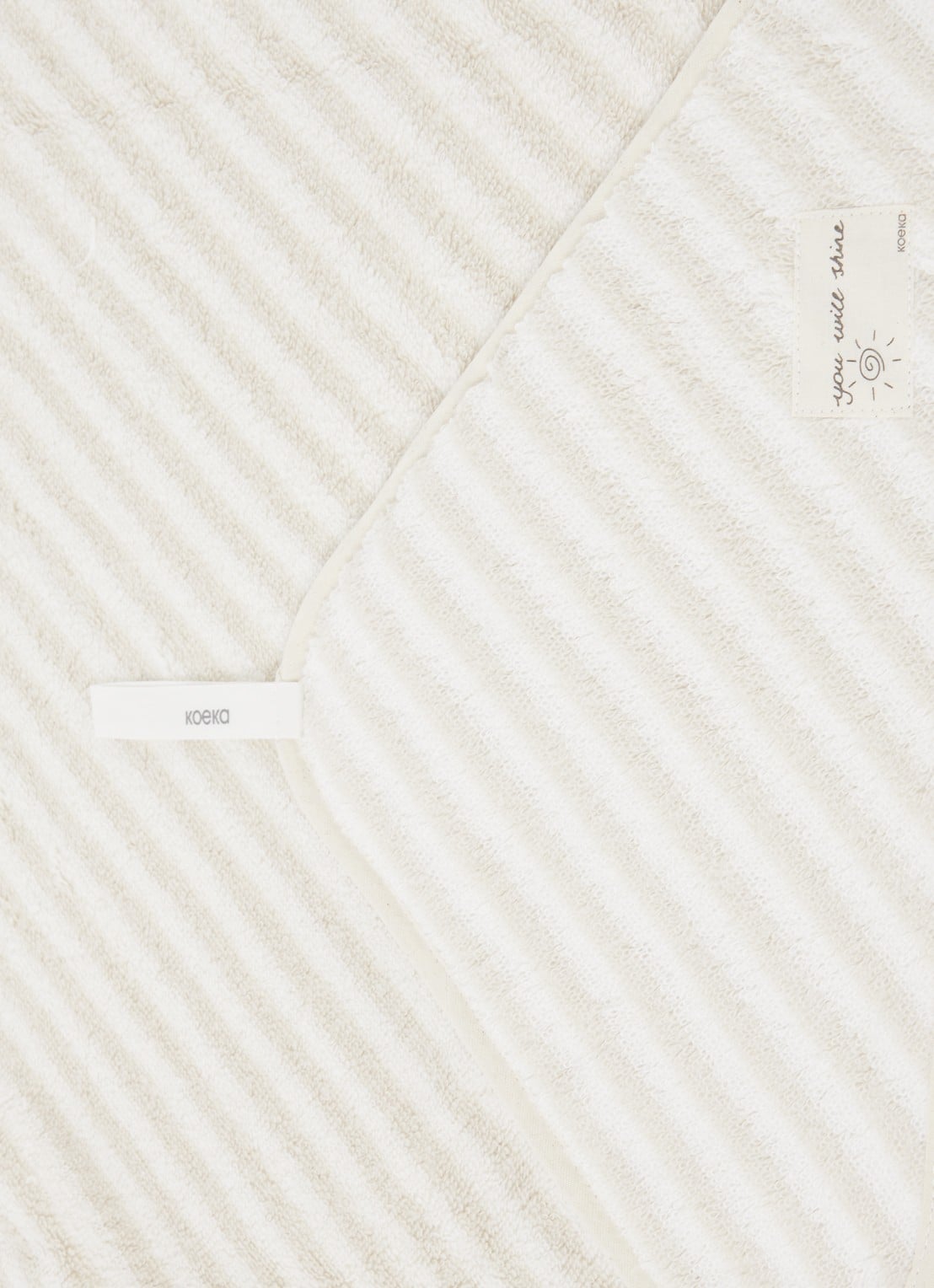 Koeka Playa badcape van  katoen 100 x 100 cm - detail beige