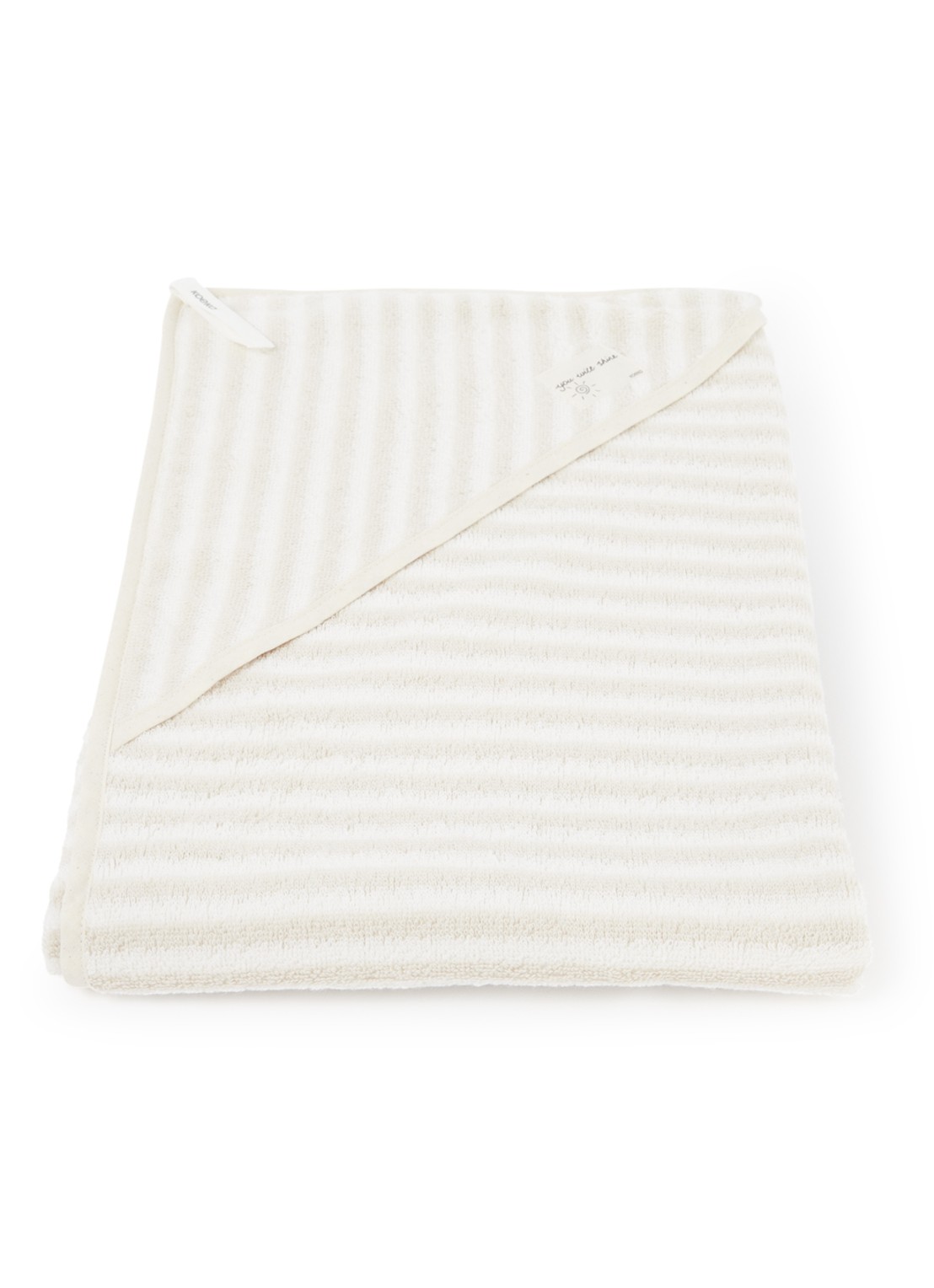 Koeka Playa badcape van  katoen 100 x 100 cm - voorkant 2 beige
