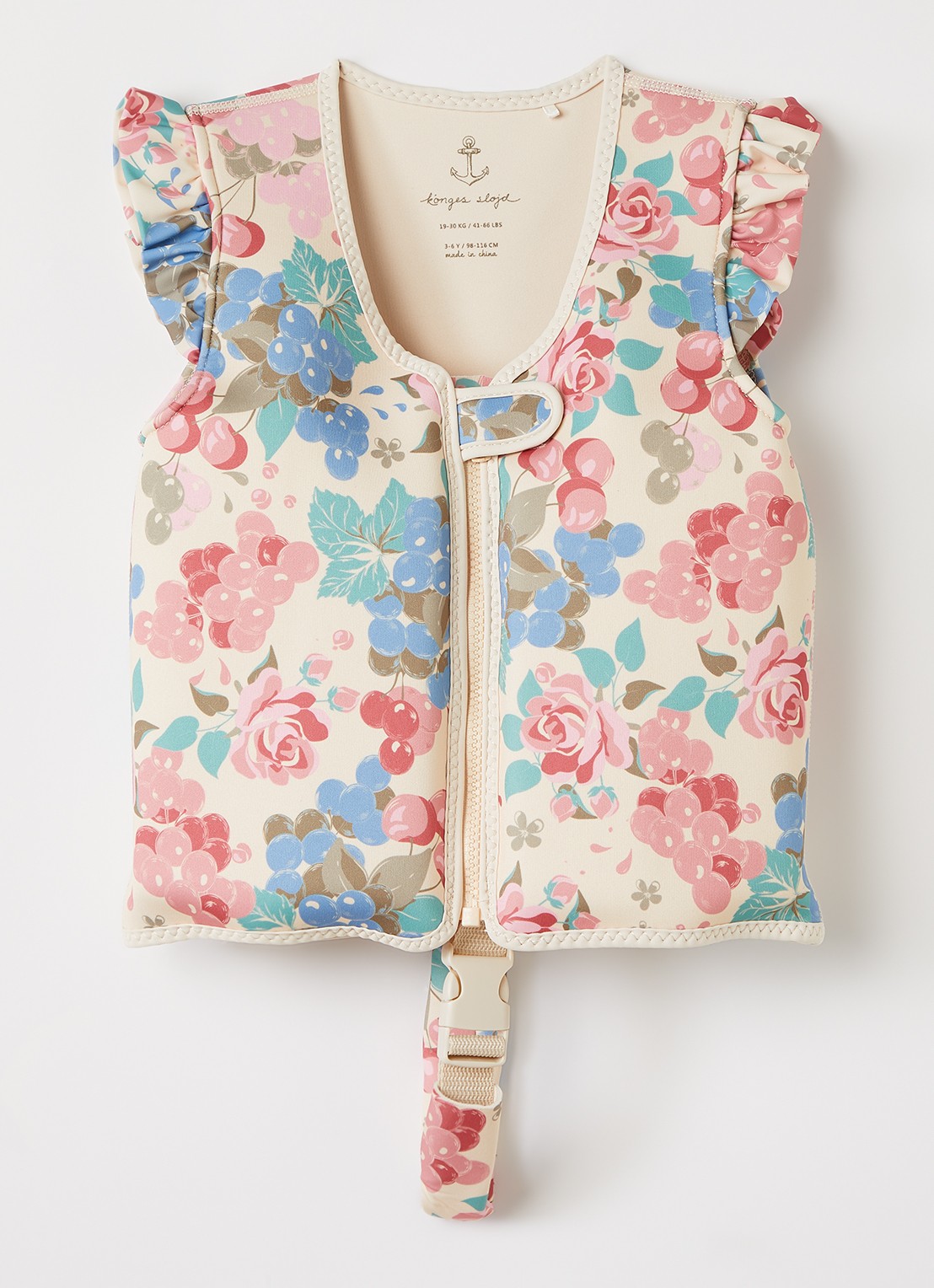 Konges Sløjd Avery zwemvest met print - voorkant beige