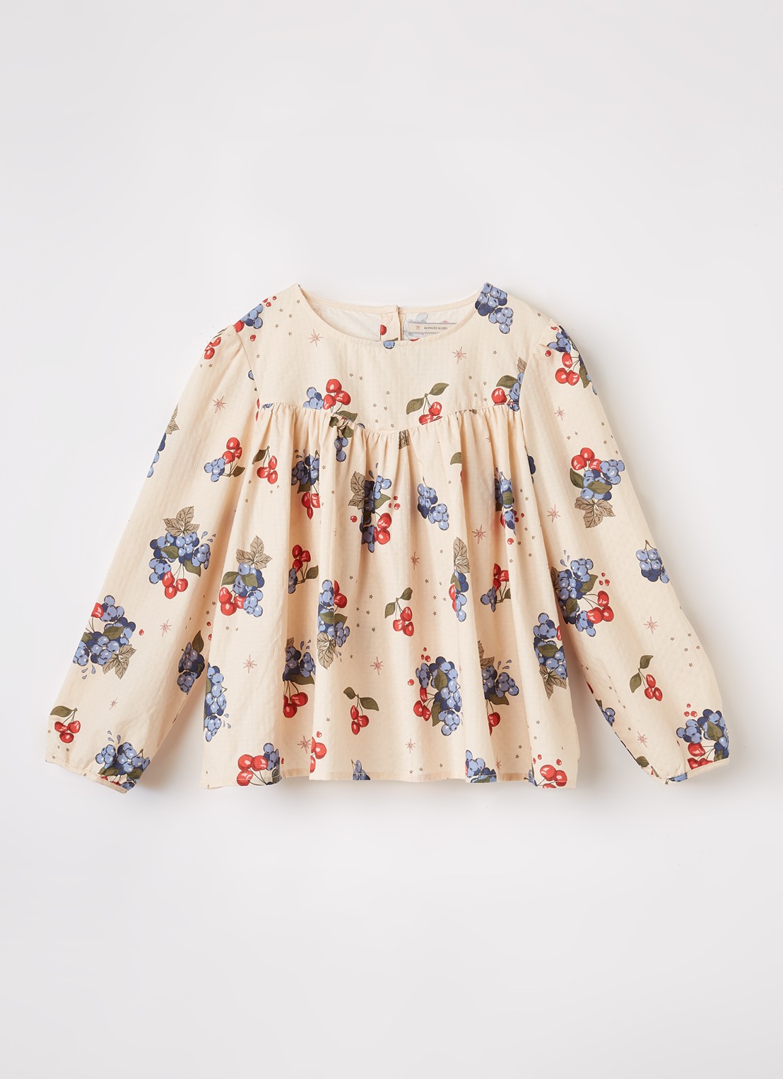 Konges Sløjd Avi blouse met print - voorkant beige