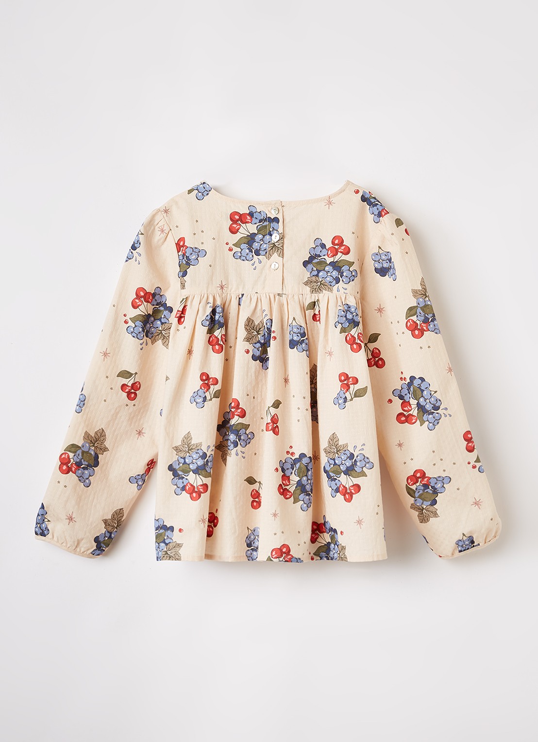 Konges Sløjd Avi blouse met print - voorkant 2 beige