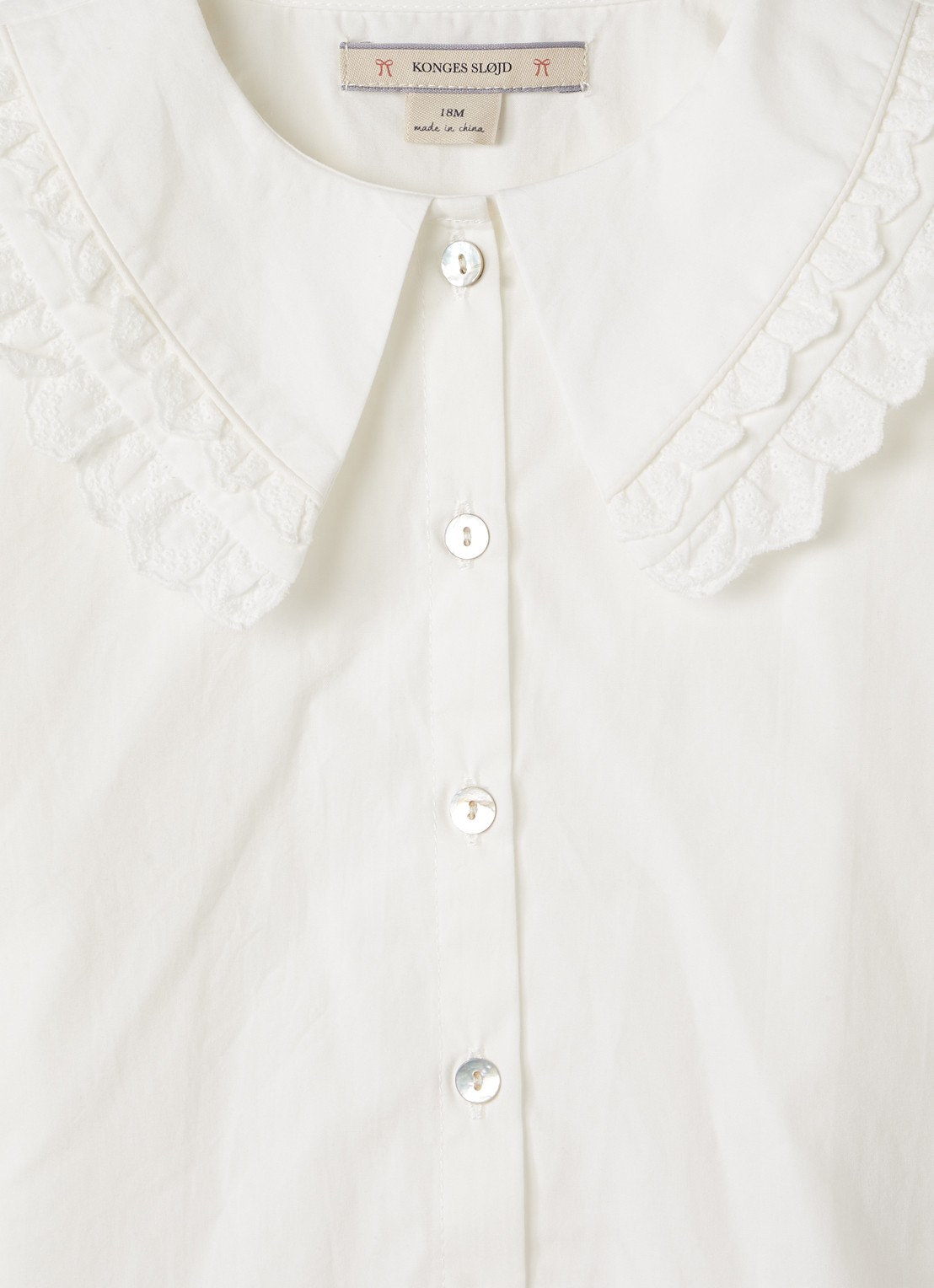 Konges Sløjd Blouse met kraag - detail 3 wit