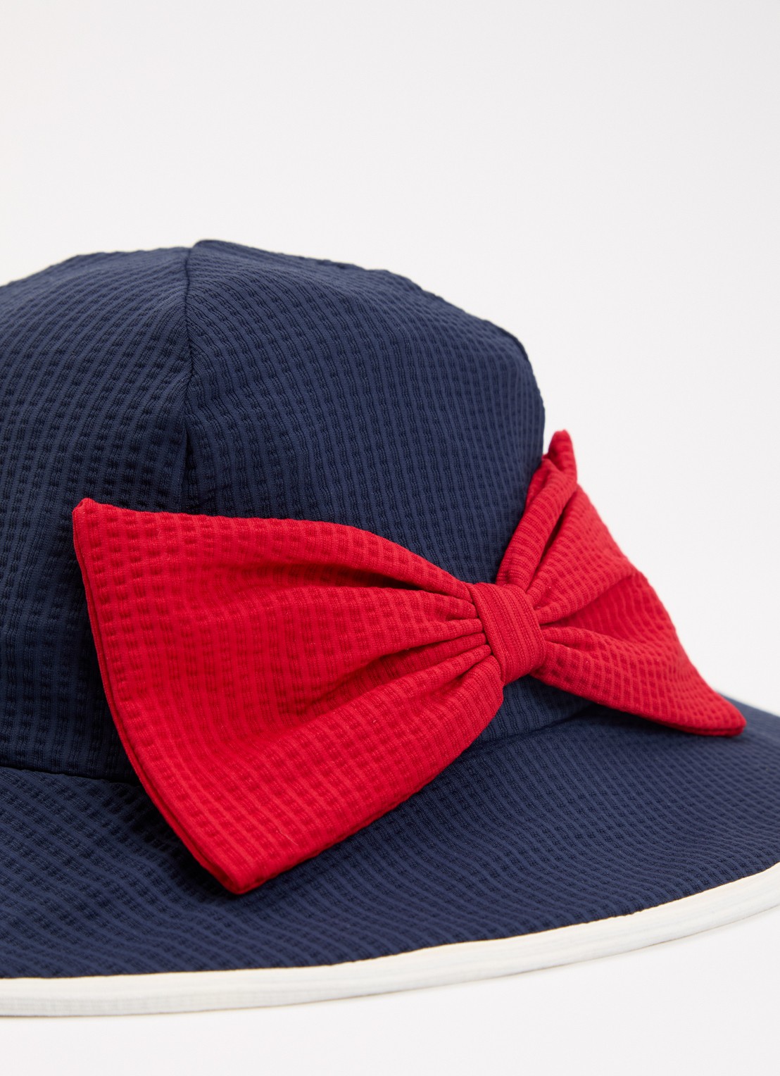 Konges Sløjd Bowie bucket hoed met strikdetail - detail 2 donkerblauw