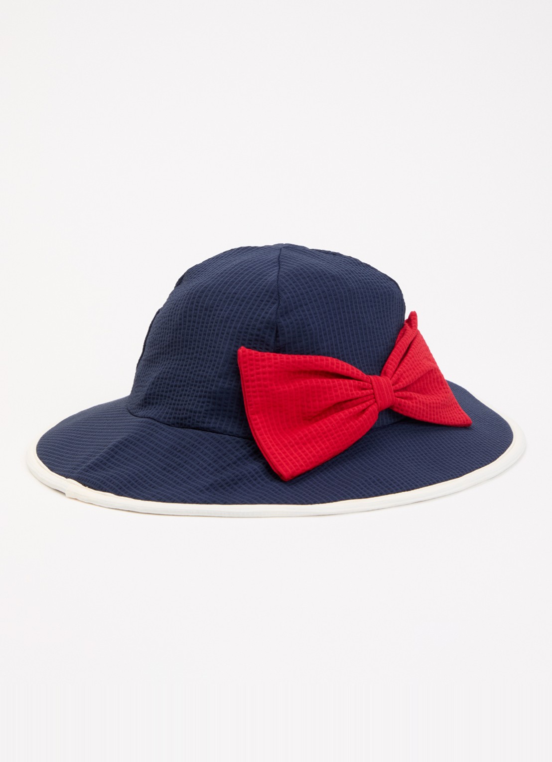 Konges Sløjd Bowie bucket hoed met strikdetail - voorkant donkerblauw
